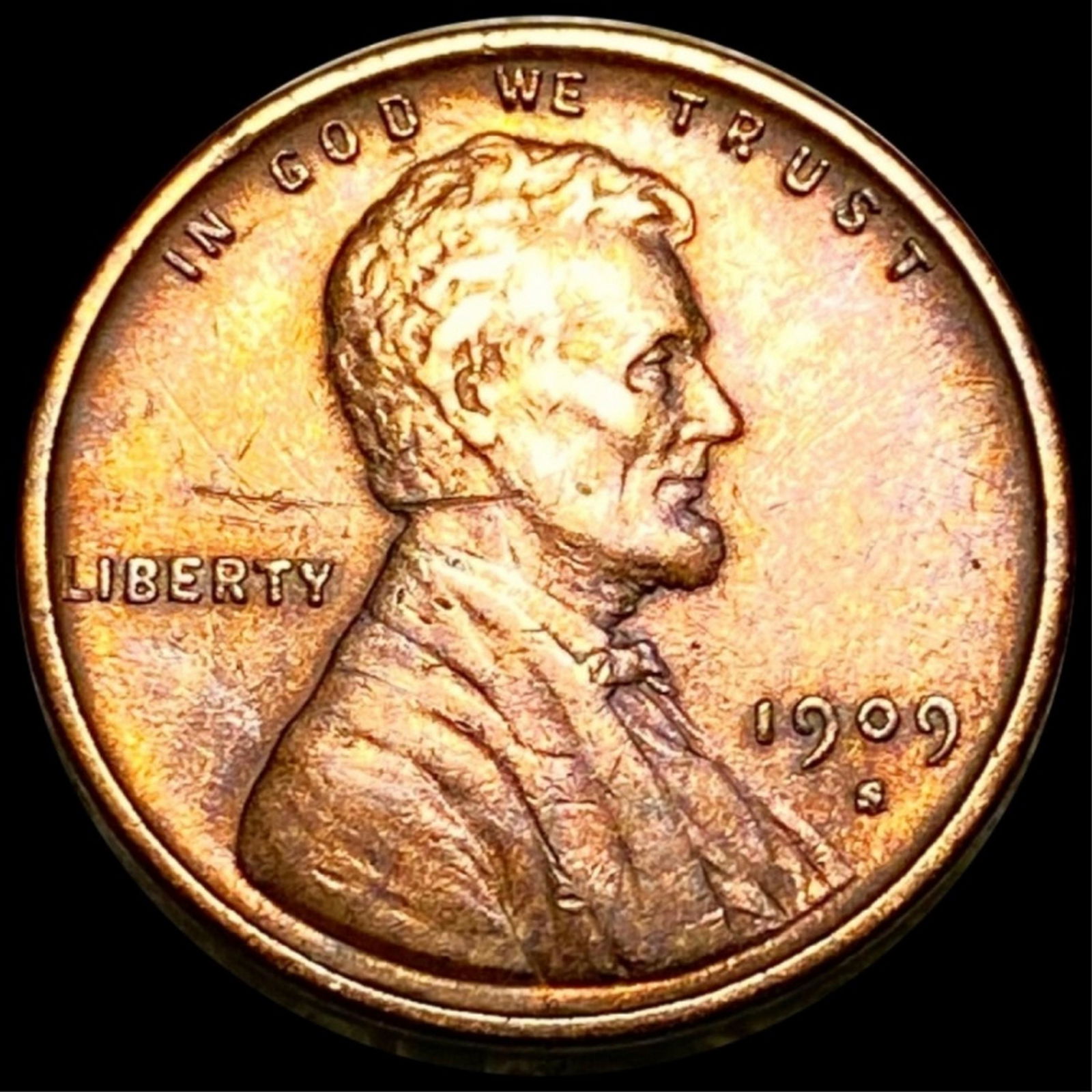 1909-S V.D.B. Lincoln Wheat Penny NEARLY UNC (1 of 2)