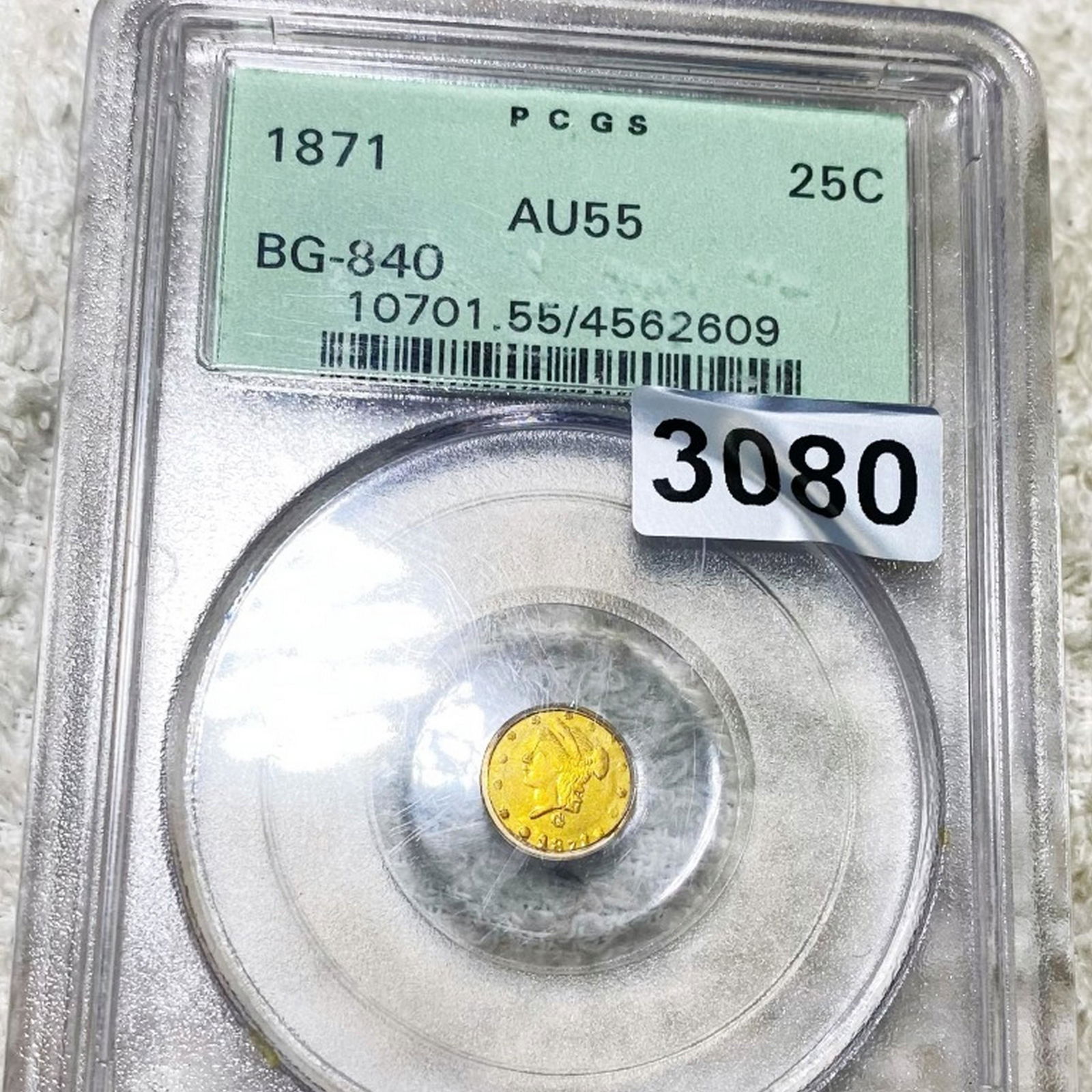 1871 Cal. Round Gold 1/4 Dollar PCGS - AU55 BG-840 (1 of 2)