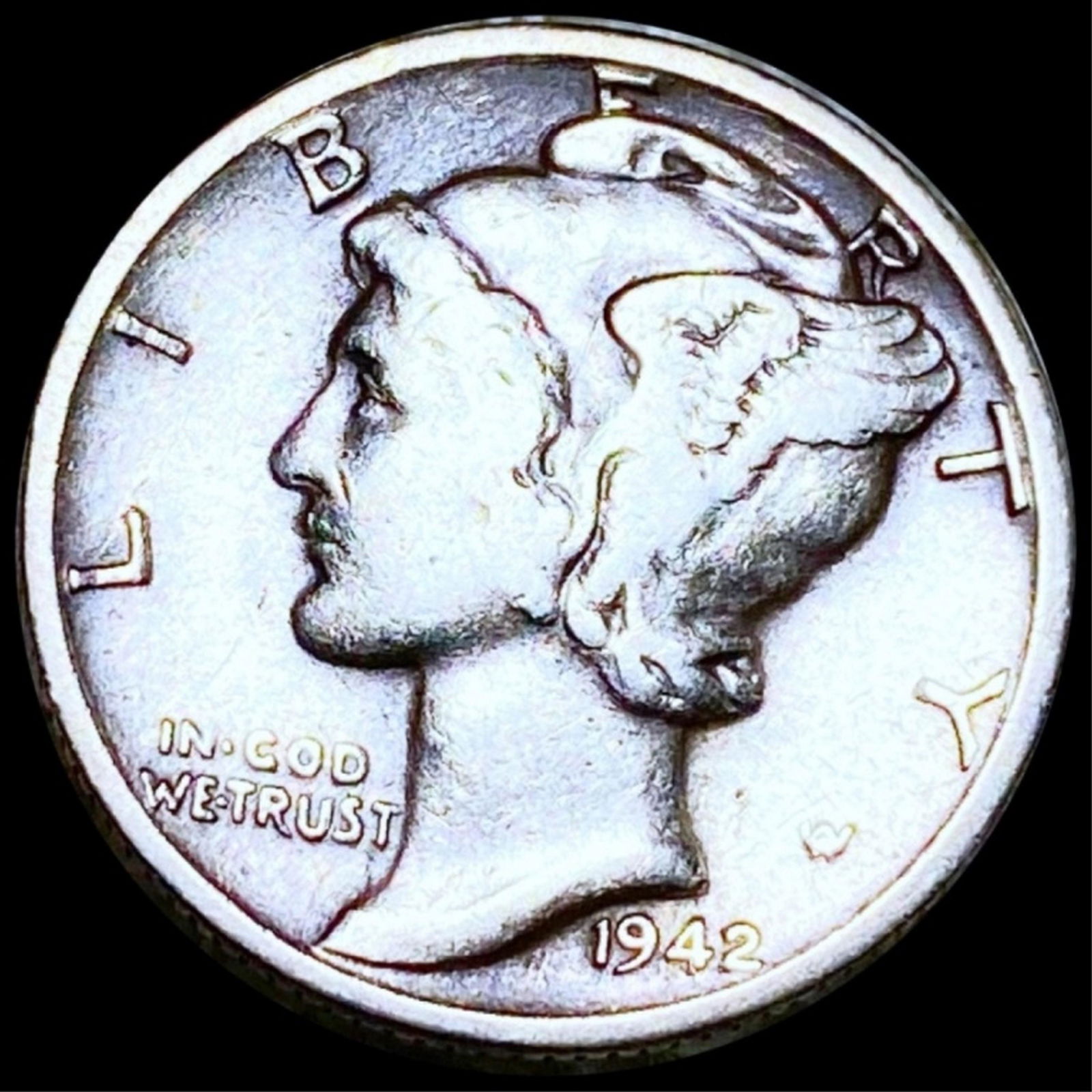 1942/41-D Mercury Silver Dime LIGHT CIRC (1 of 2)