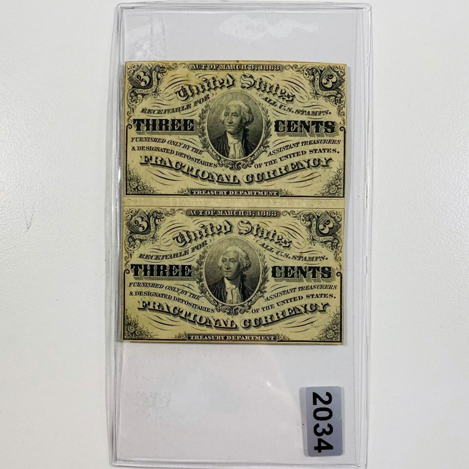 (2) 1863 US Fractional Currency UNCIRCULATED (1 of 2)