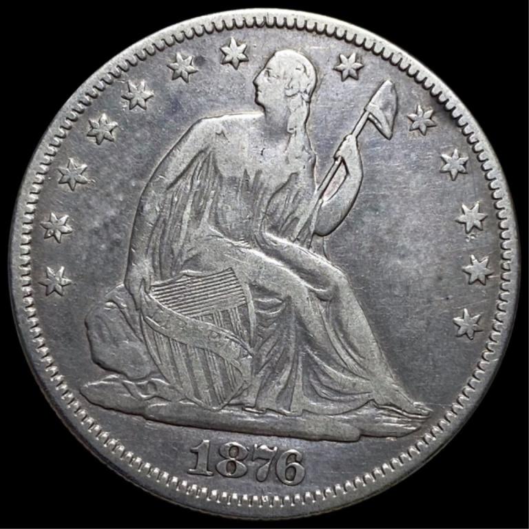 1876 Seated Liberty Half Dollar LIGHTLY CIRCULATED (1 of 2)