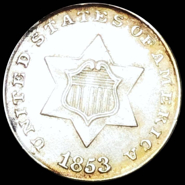 1853 Three Cent Silver UNCIRCULATED (1 of 2)