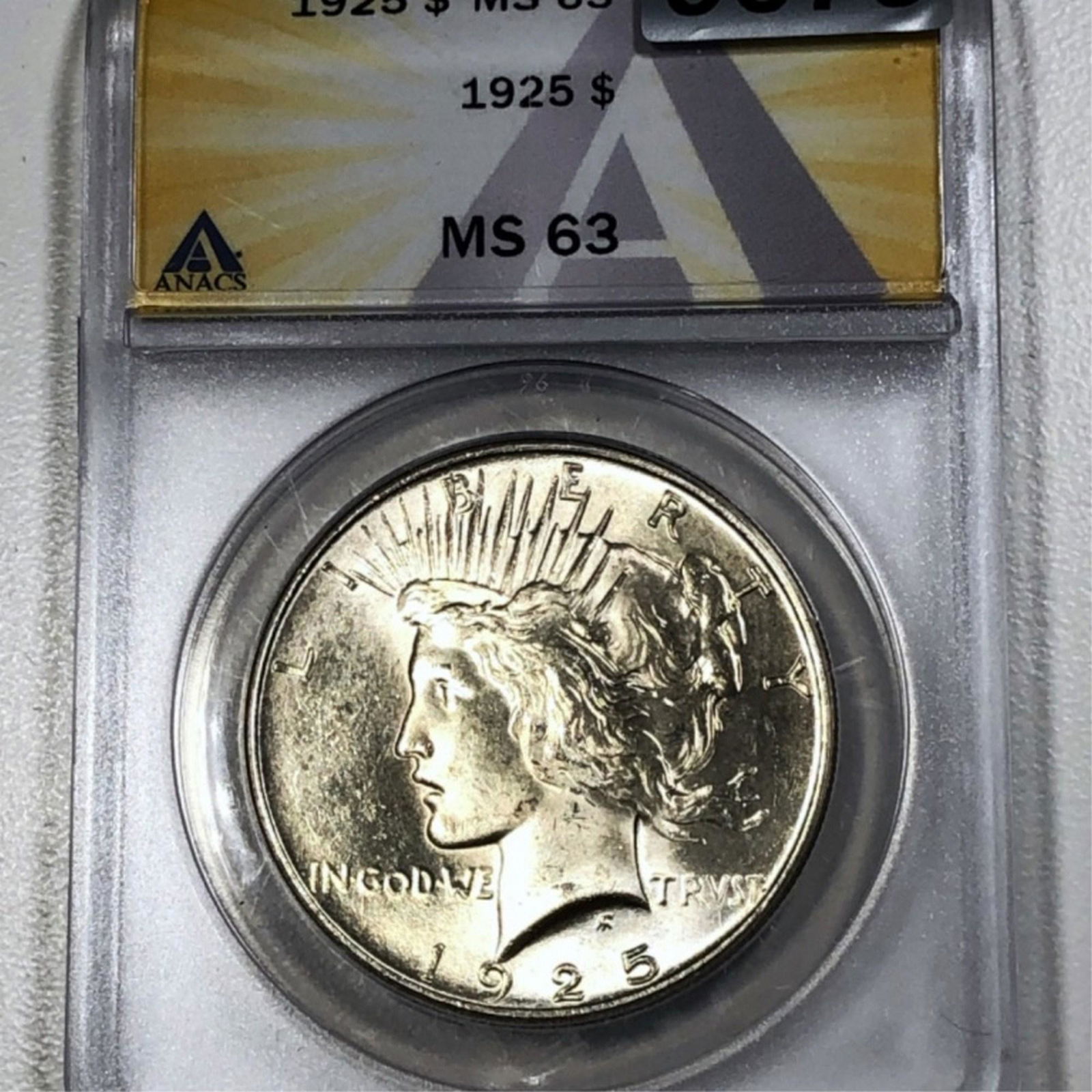 1925 Silver Peace Dollar ANACS - MS63 (1 of 2)