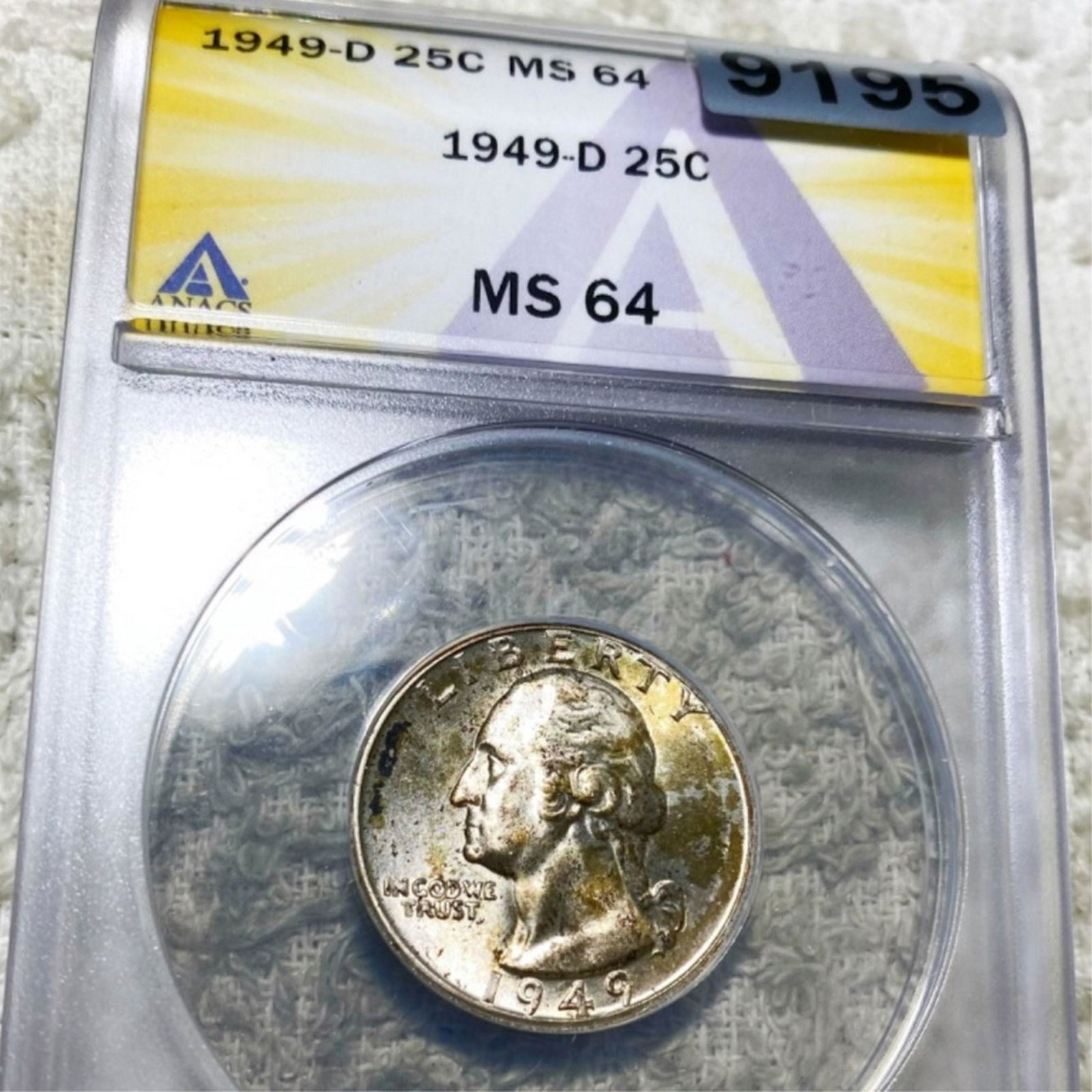 1949-D Washington Silver Quarter ANACS - MS64 (1 of 2)