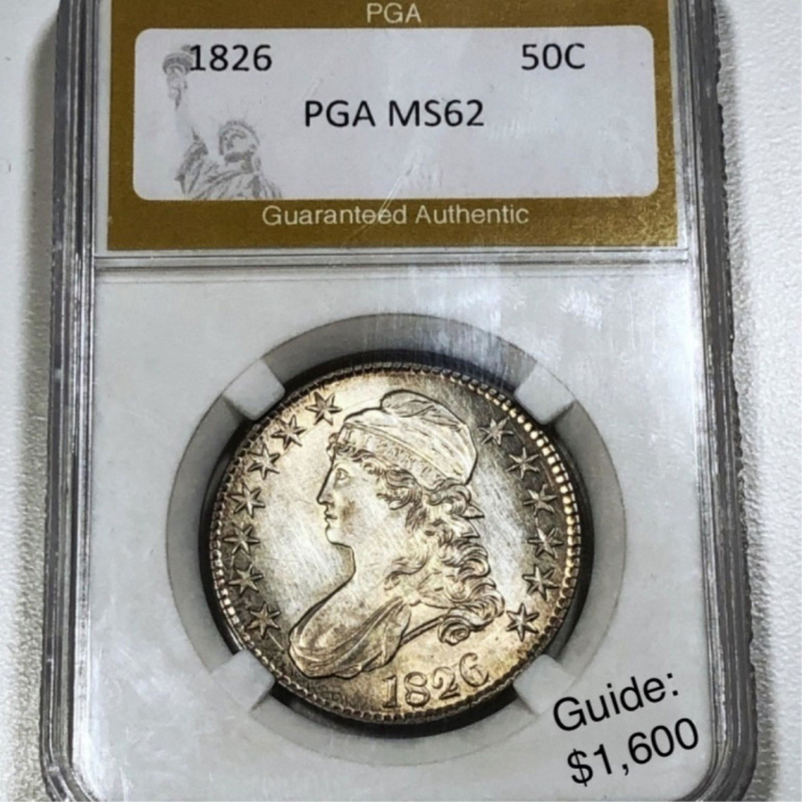 1826 Capped Bust Half Dollar PGA - MS62 (1 of 2)