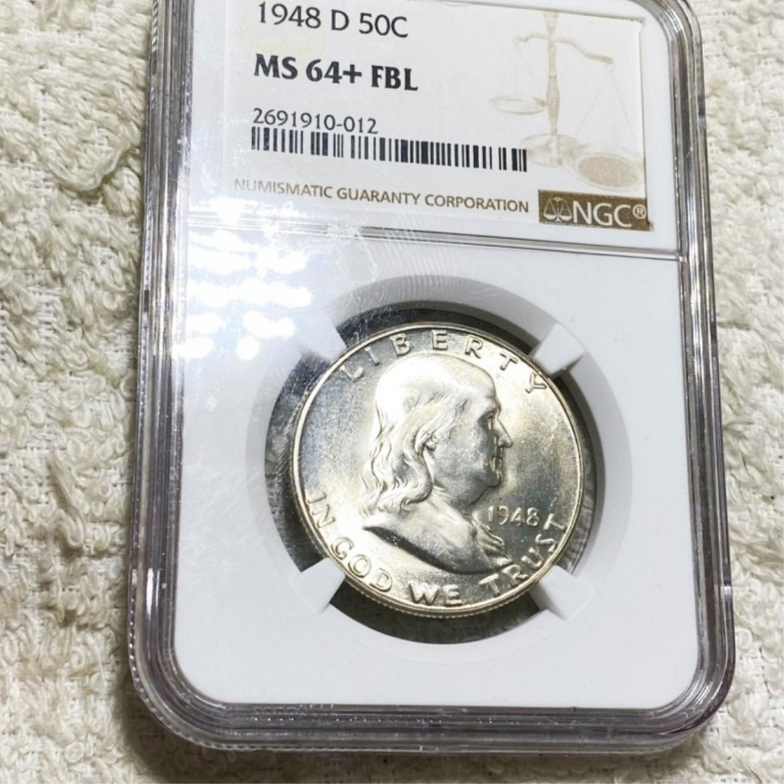 1948-D Franklin Half Dollar NGC - MS64+ FBL (1 of 2)