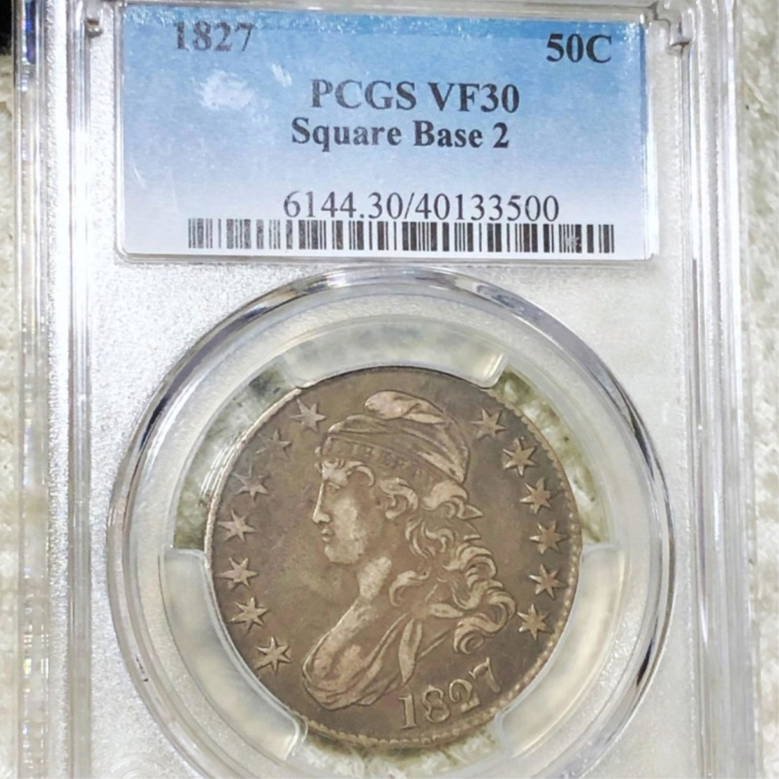 1827 Capped Bust Half Dollar PCGS - VF30 SQ BASE 2 (1 of 2)