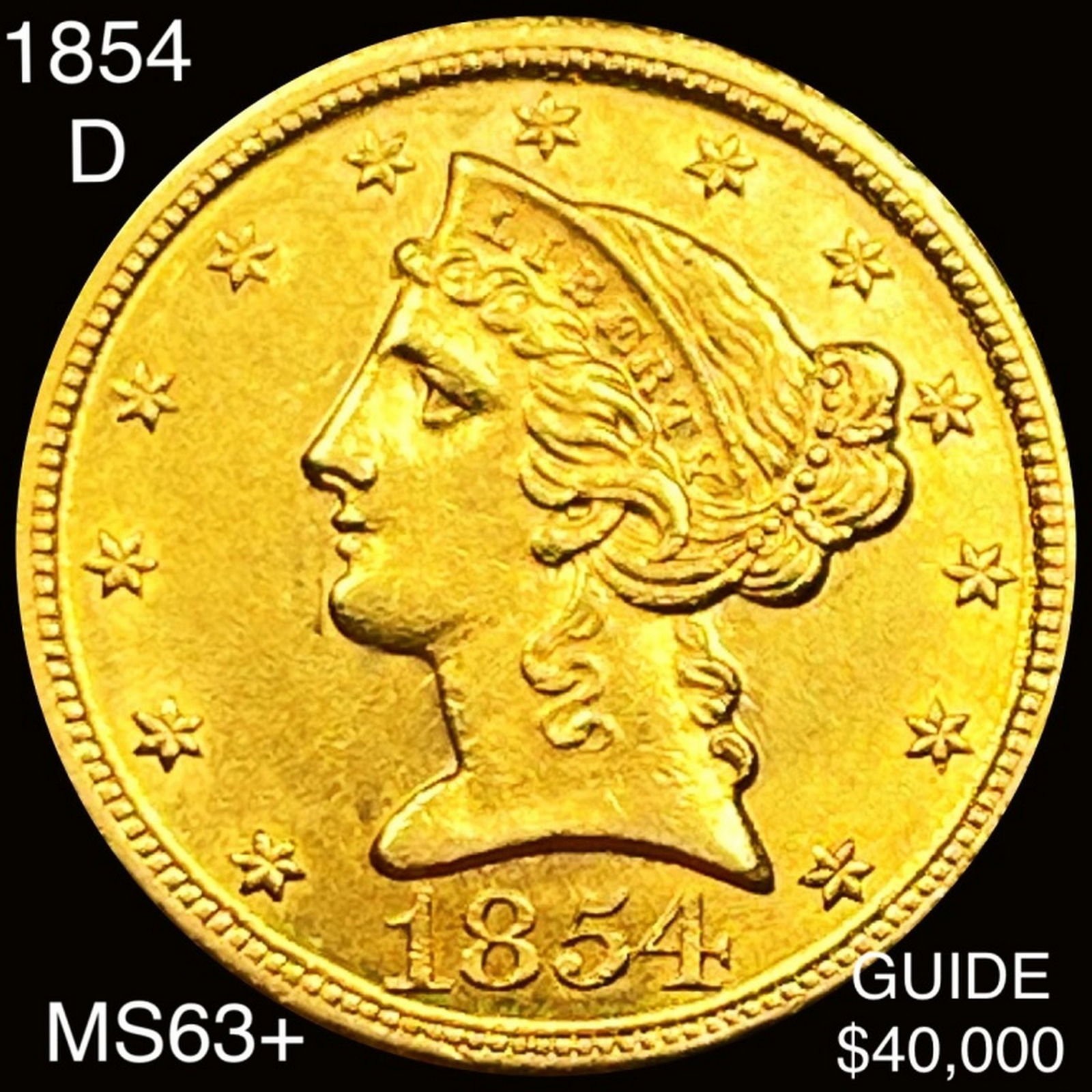 1854-D $5 Gold Half Eagle CHOICE BU (1 of 2)