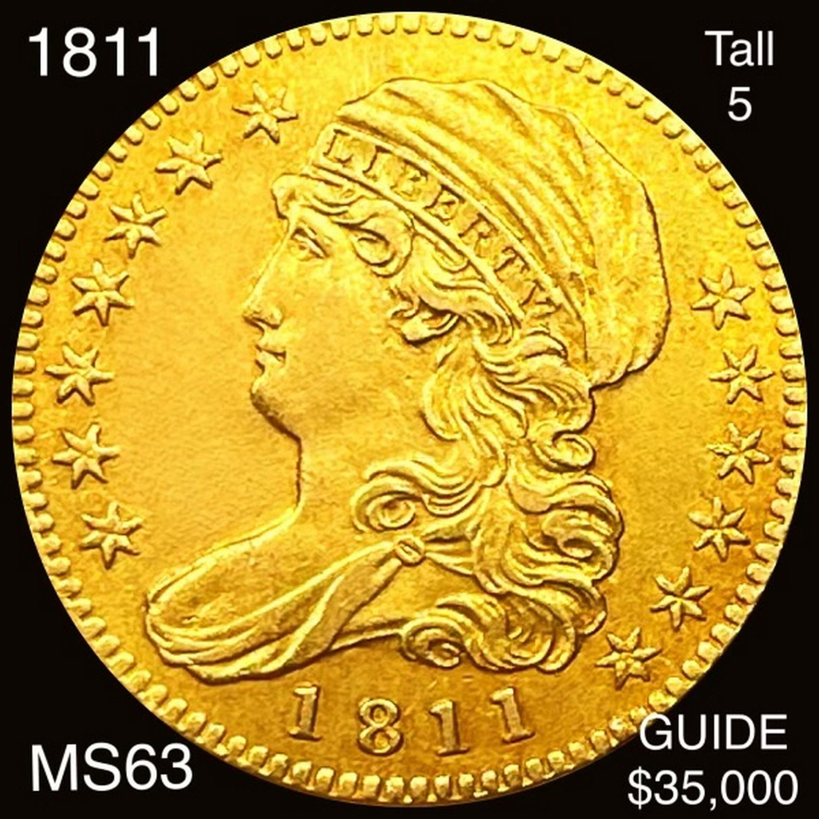 1811 $5 Gold Half Eagle CHOICE BU TALL 5 (1 of 2)