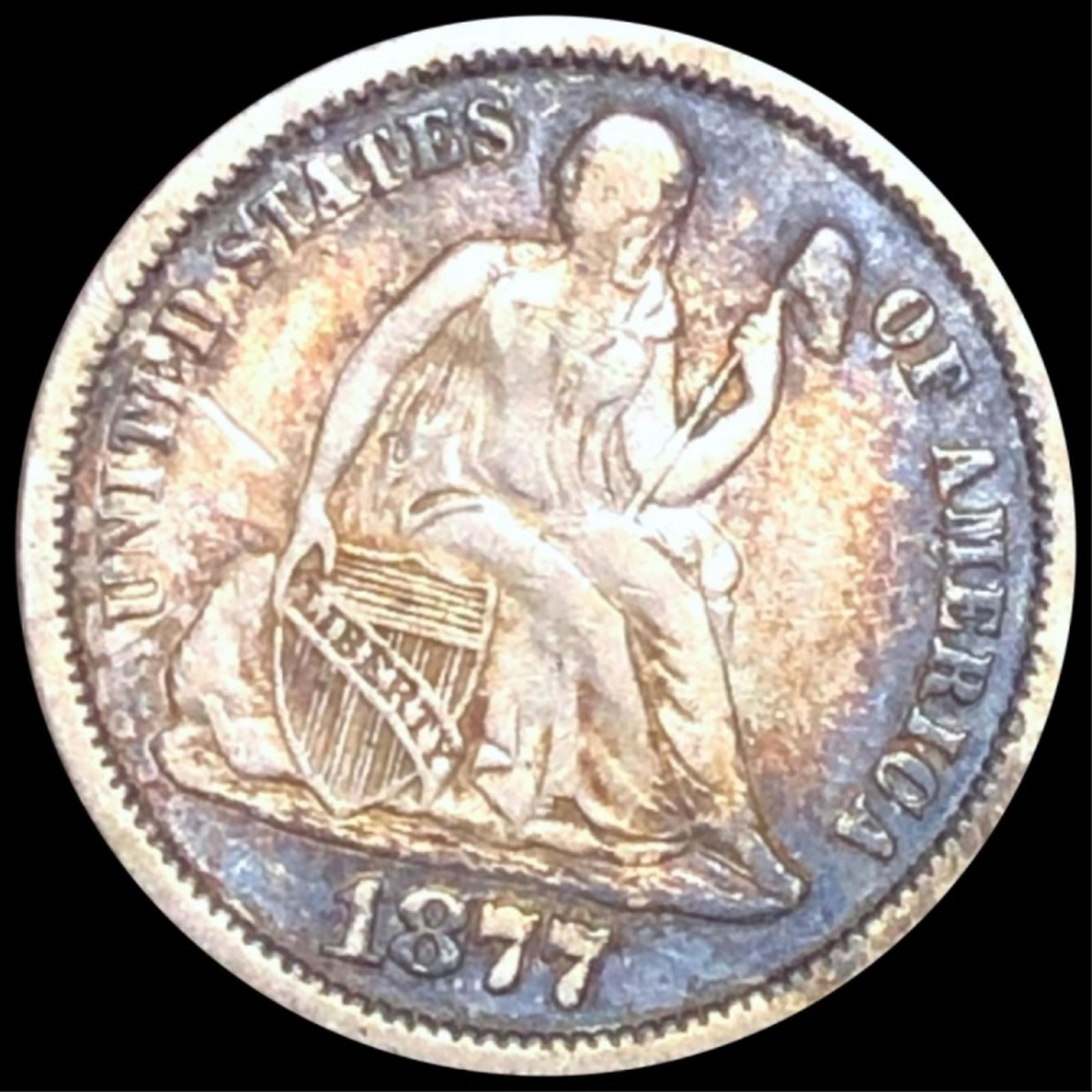 1877-CC Seated Liberty Dime NEARLY UNCIRCULATED (1 of 2)