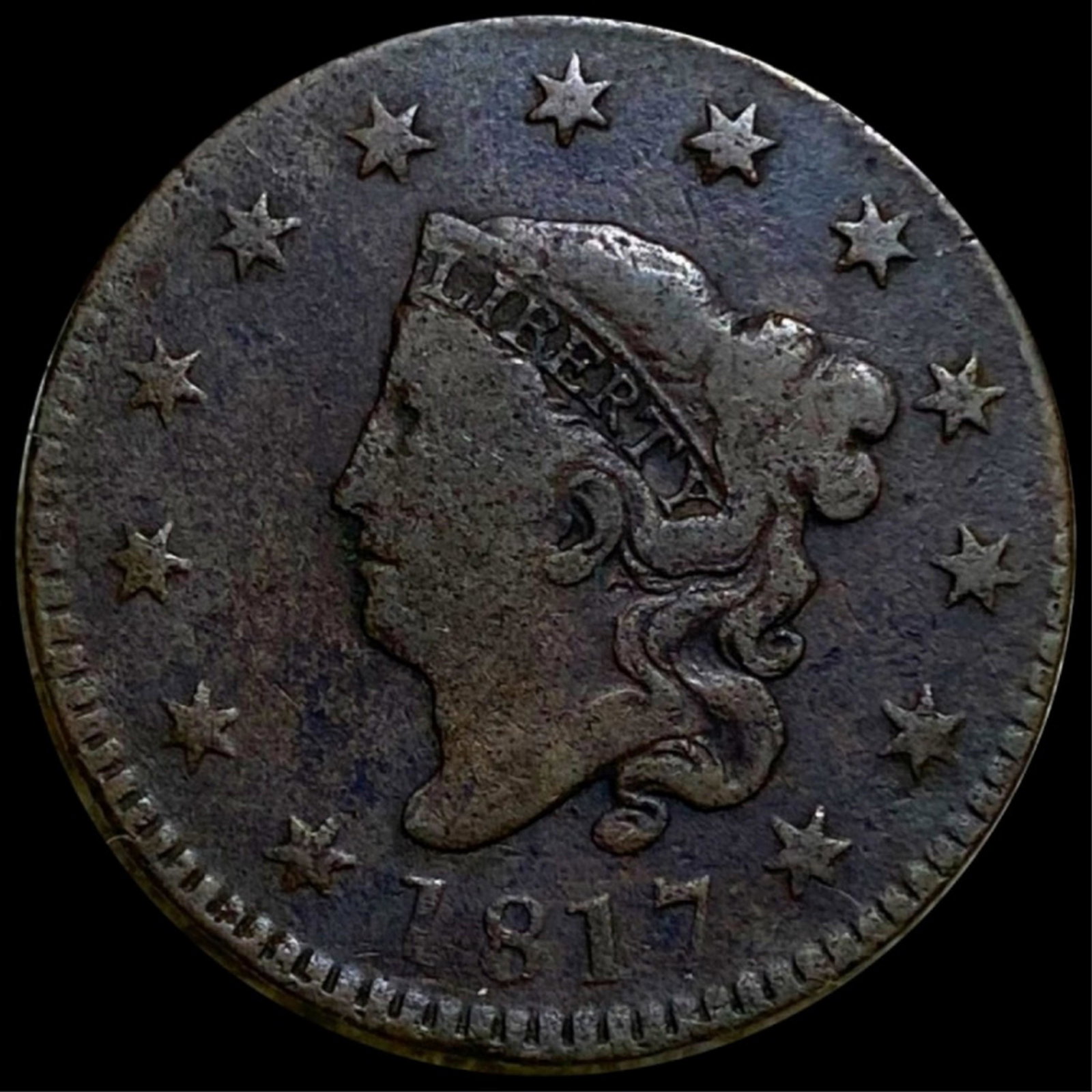 1817 Coronet Head Large Cent ABOUT UNCIRCULATED (1 of 2)