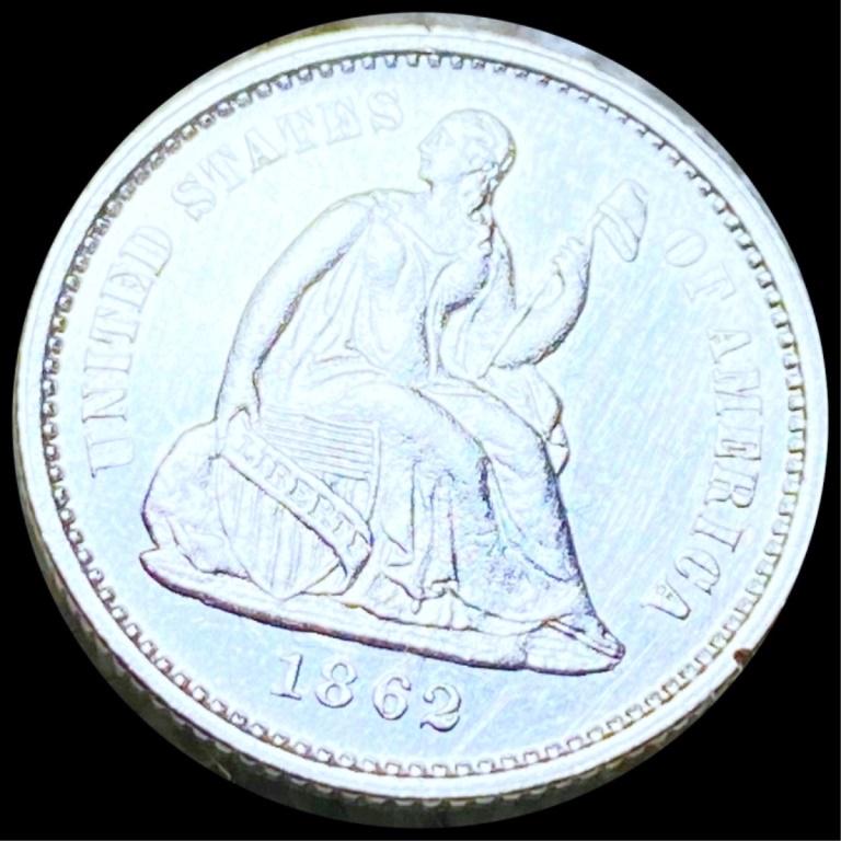 1862 Seated Liberty Half Dime UNCIRCULATED (1 of 2)