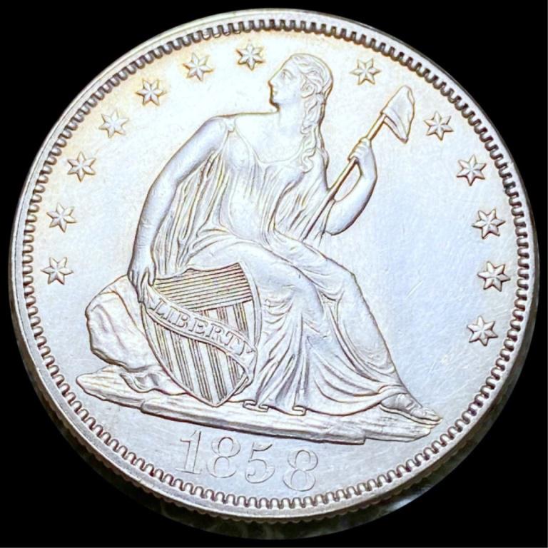 1858 Seated Liberty Half Dollar UNCIRCULATED (1 of 2)