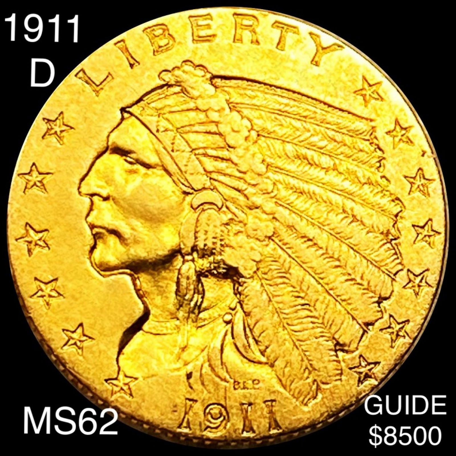 1911-D $2.50 Gold Quarter Eagle UNCIRCULATED (1 of 2)
