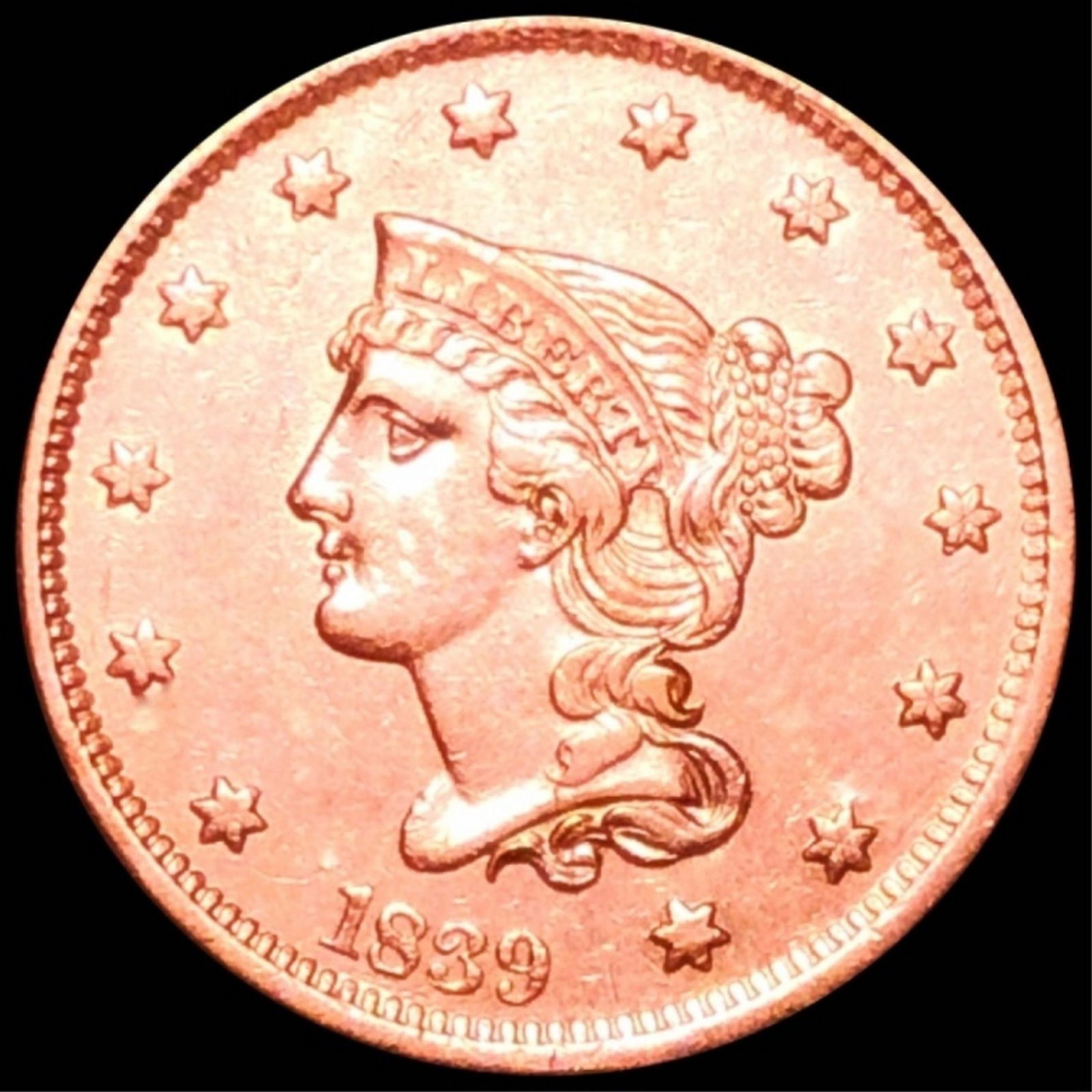 1839 Braided Hair Large Cent UNCIRCULATED (1 of 2)