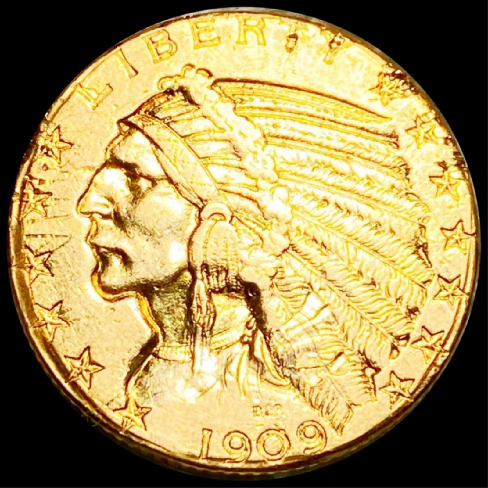 1909 Indian Head $5 Gold Half Eagle (1 of 2)