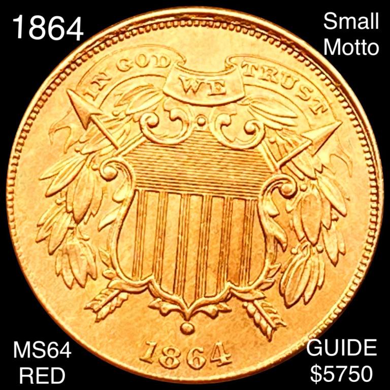 1864 Two Cent Piece CHOICE BU RED SML MOTTO (1 of 2)