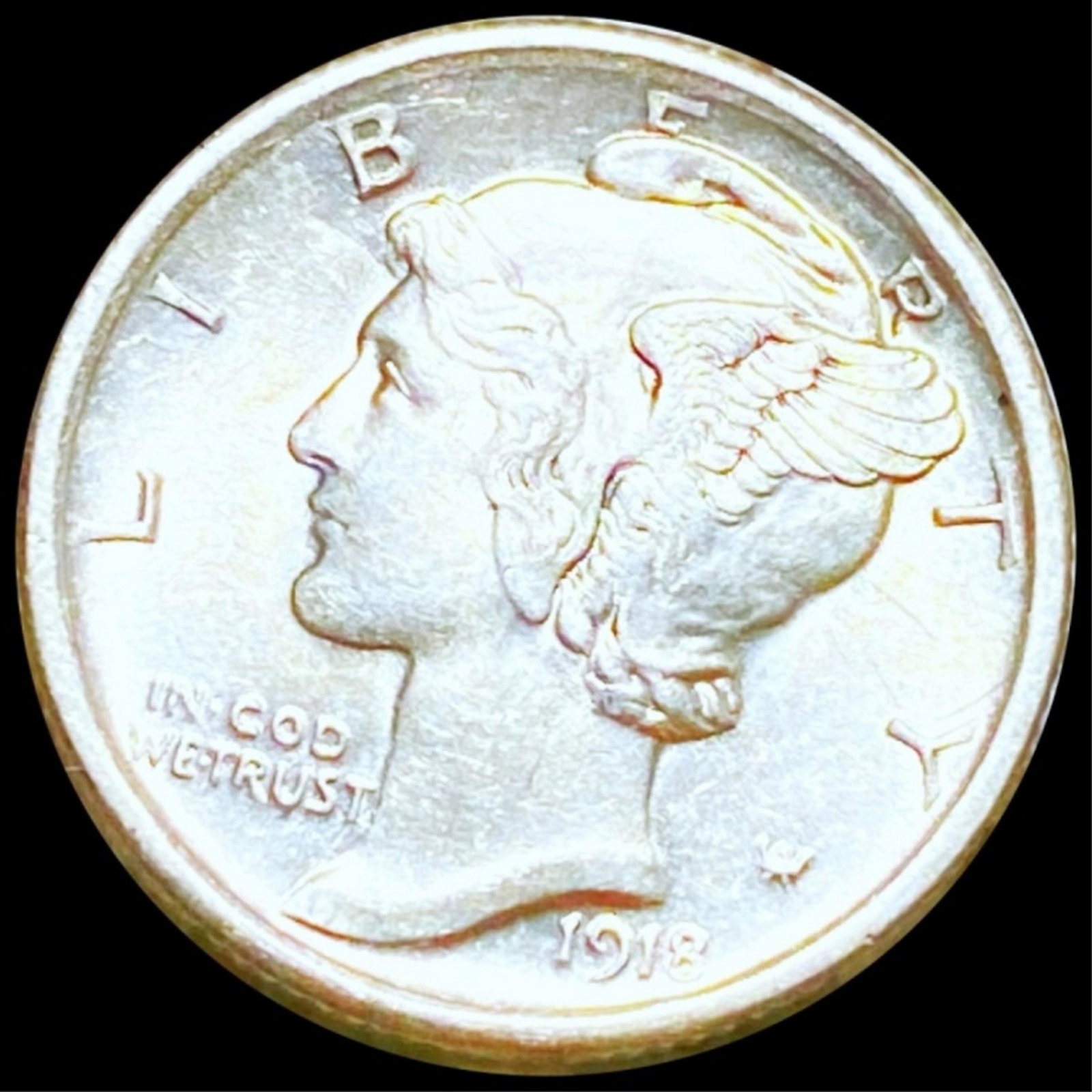 1918 Mercury Silver Dime CLOSELY UNCIRCULATED: 1918 Mercury Silver Dime CLOSELY UNCIRCULATED