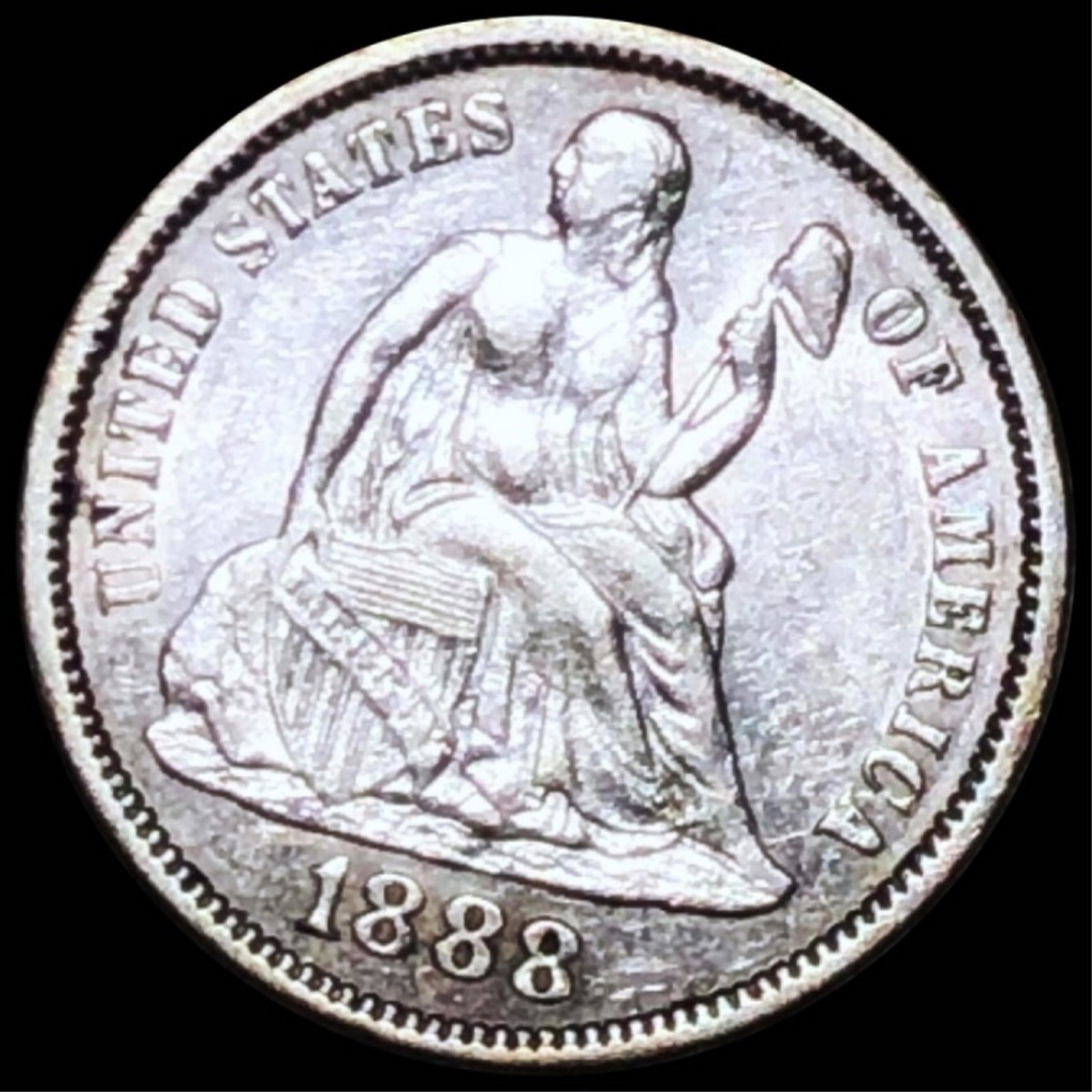 1888 Seated Liberty Silver Dime CLOSELY UNC: 1888 Seated Liberty Silver Dime CLOSELY UNC