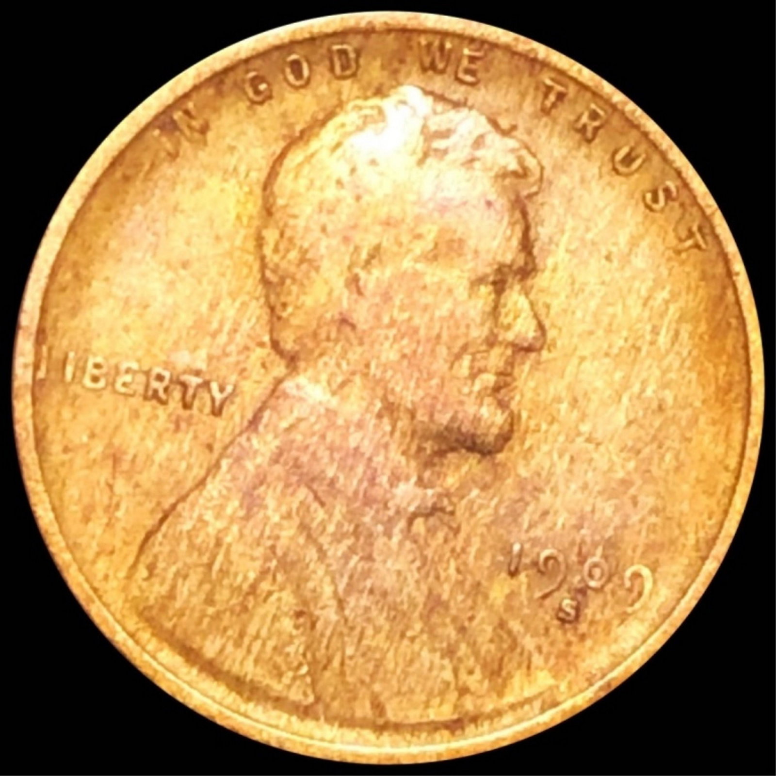 1909-S Lincoln Wheat Penny CLOSELY UNC: 1909-S Lincoln Wheat Penny CLOSELY UNC
