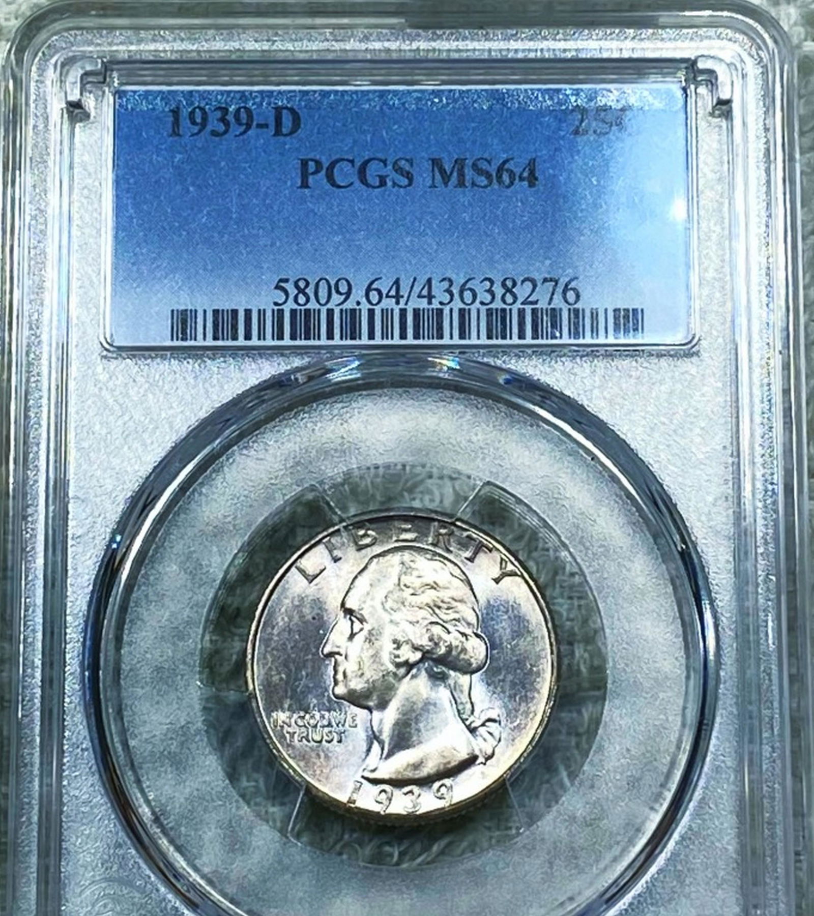 1939-D Washington Silver Quarter PCGS - MS64 (1 of 2)