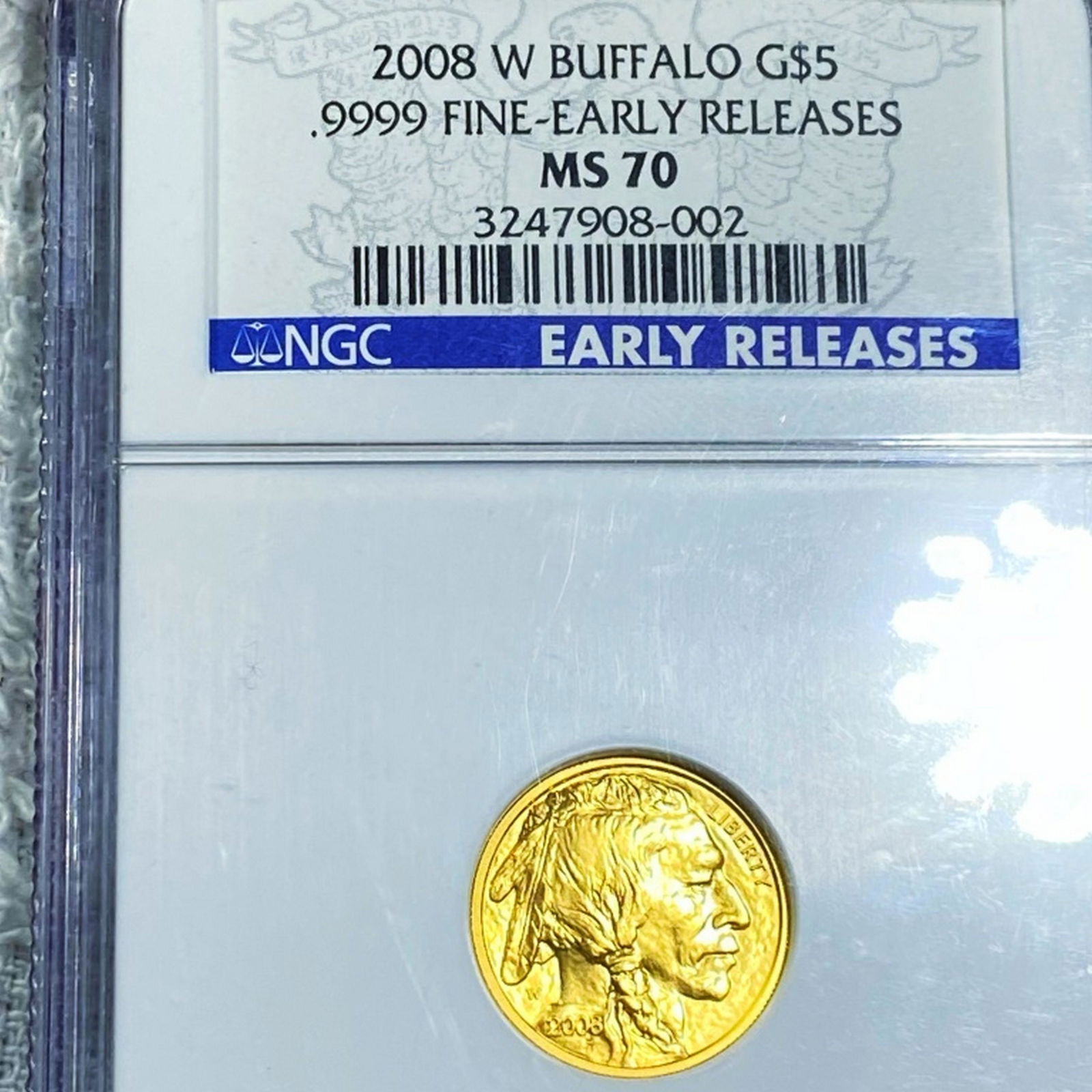 2008-W $5 Gold Buffalo NGC - MS70 1/10Oz (1 of 2)