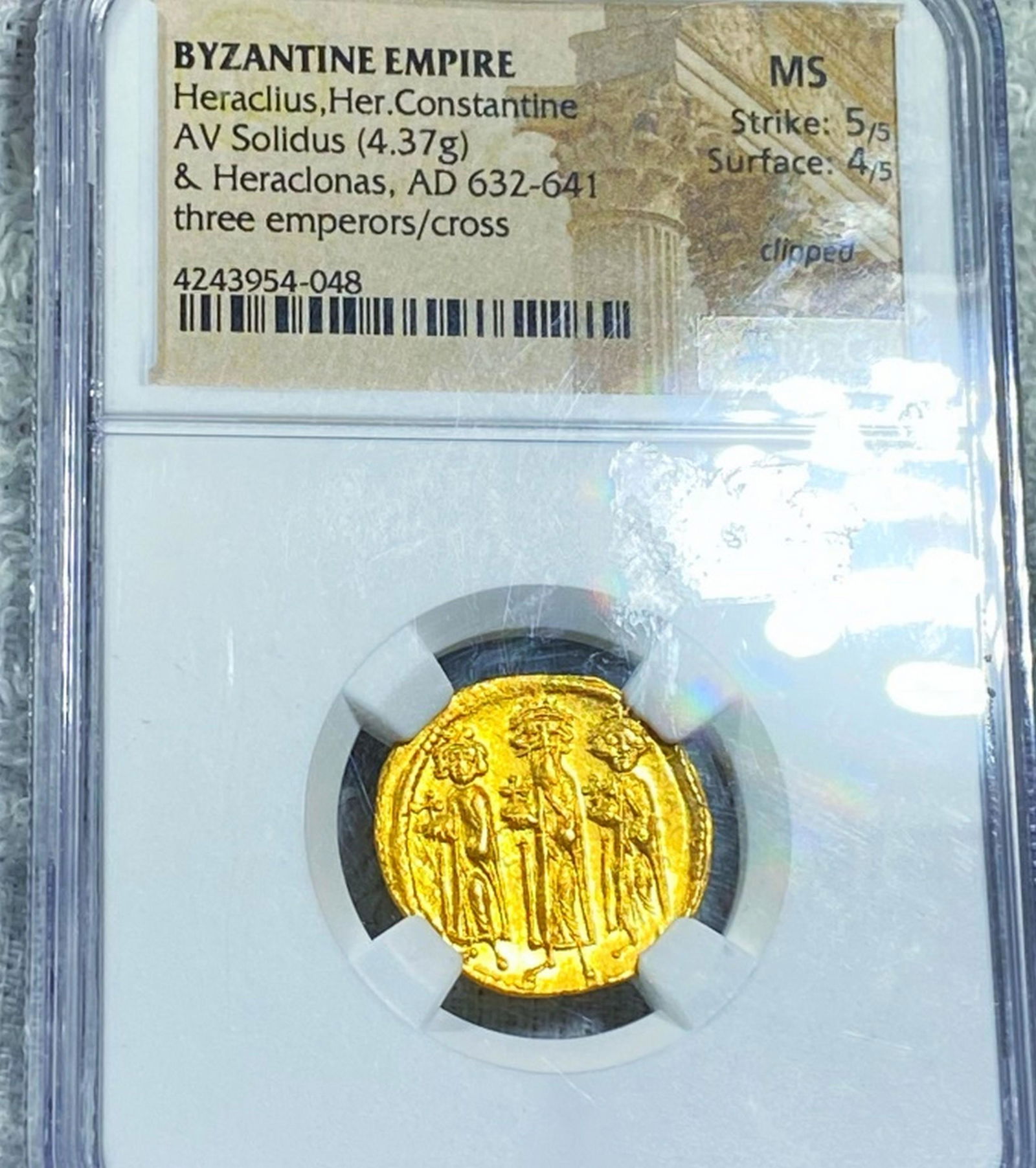 AD 632-641 Byzantine Empire Gold AV Solidus NGC-MS (1 of 2)