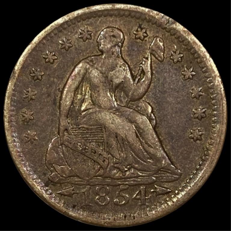 1854 Seated Liberty Silver Half Dime ABOUT UNC: 1854 Seated Liberty Silver Half Dime ABOUT UNC