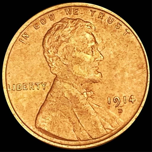 1914D Lincoln Wheat Penny CLOSELY UNCIRCULATED Mar 27, 2022 Gold
