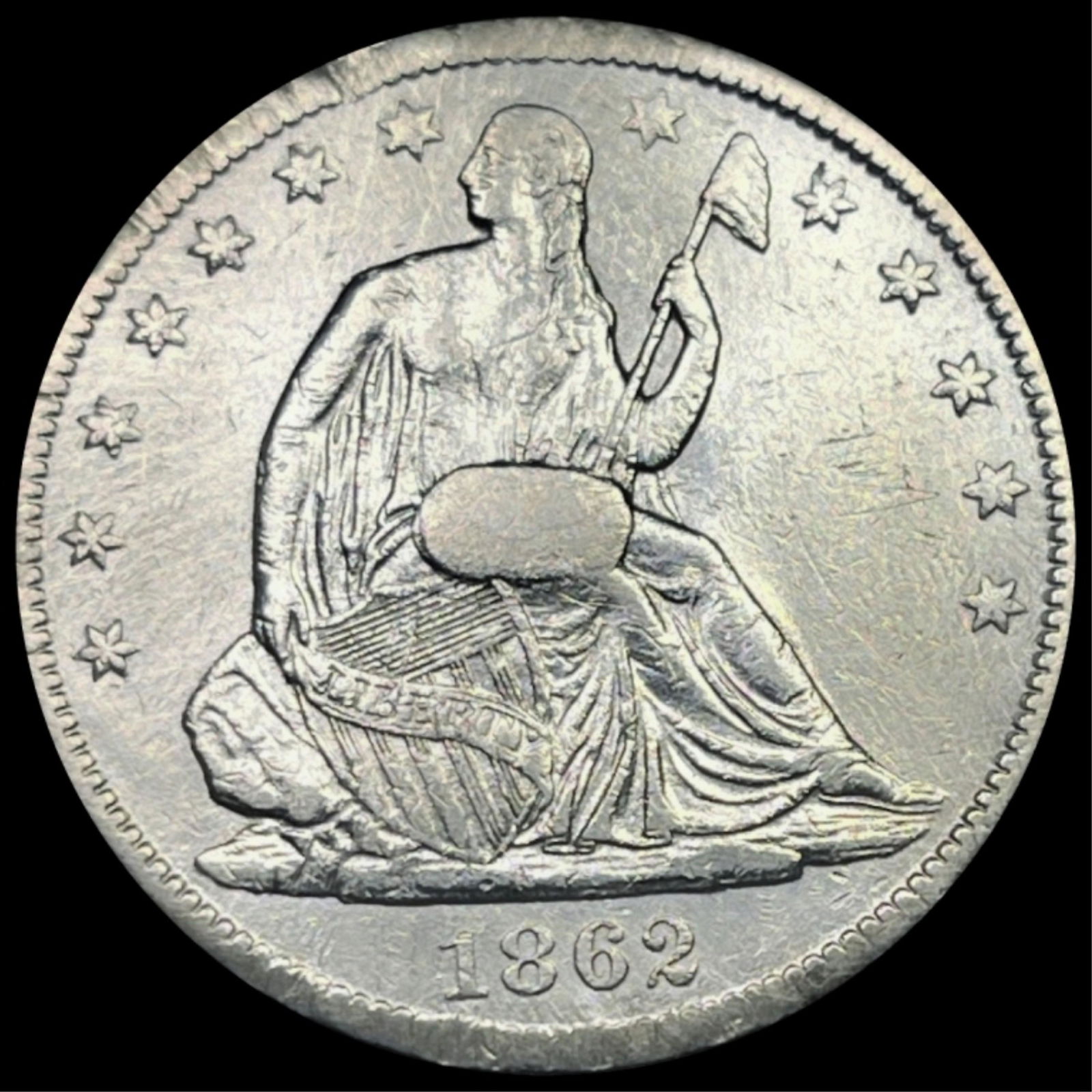 1862-S Seated Half Dollar UNCIRCULATED: 1862-S Seated Half Dollar UNCIRCULATED