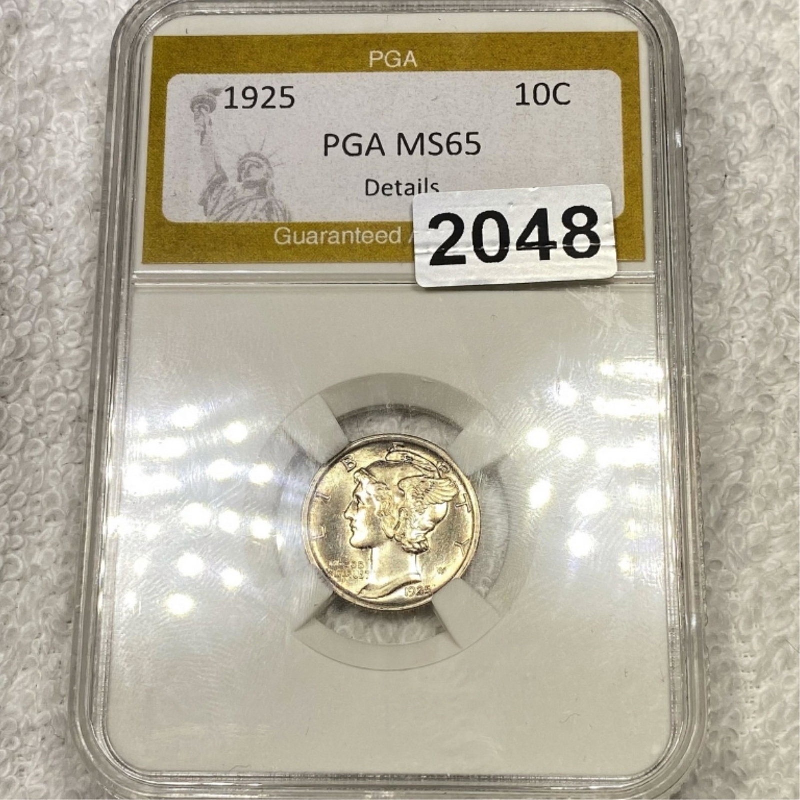 1925 Mercury Silver Dime PGA - MS65: 1925 Mercury Silver Dime PGA - MS65