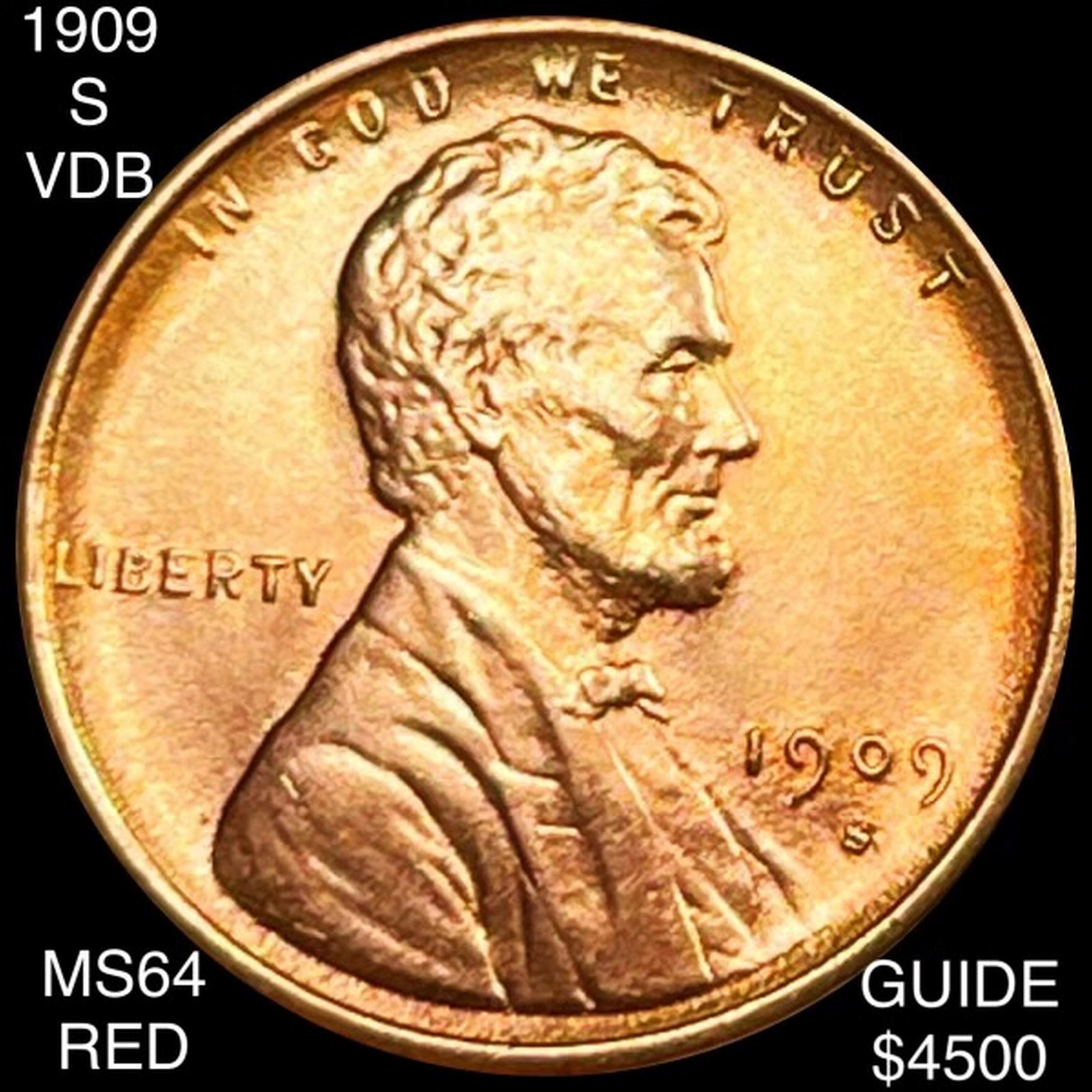1909-S VDB Lincoln Wheat Cent CHOICE BU RED: 1909-S VDB Lincoln Wheat Cent CHOICE BU RED