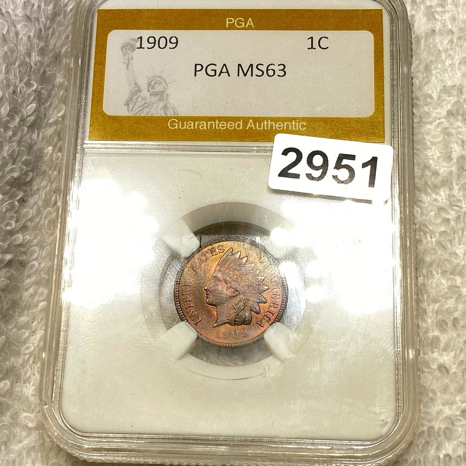 1909 Indian Head Cent PGA - MS63: 1909 Indian Head Cent PGA - MS63
