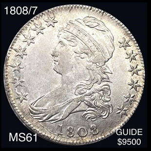 1808/7 Capped Bust Half Dollar UNCIRCULATED: 1808/7 Capped Bust Half Dollar UNCIRCULATED