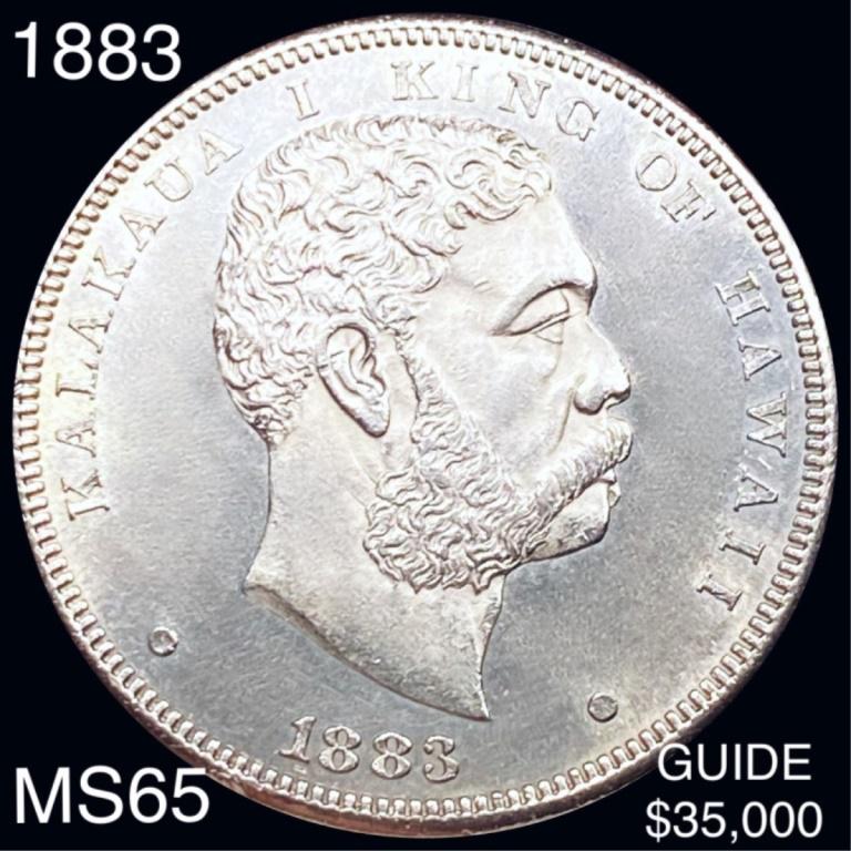 1883 Kingdom of Hawaii Dollar GEM BU: 1883 Kingdom of Hawaii Dollar GEM BU