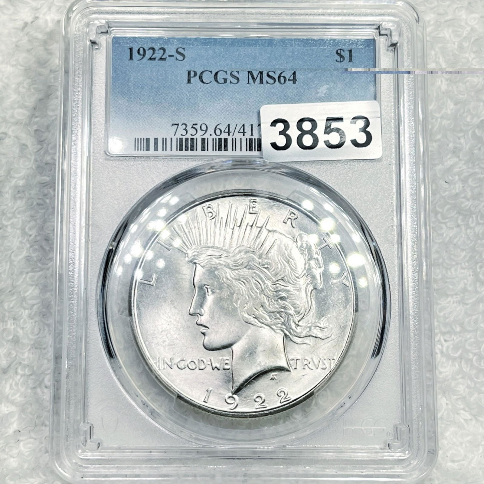 1922-S Silver Peace Dollar PCGS - MS64 (1 of 2)