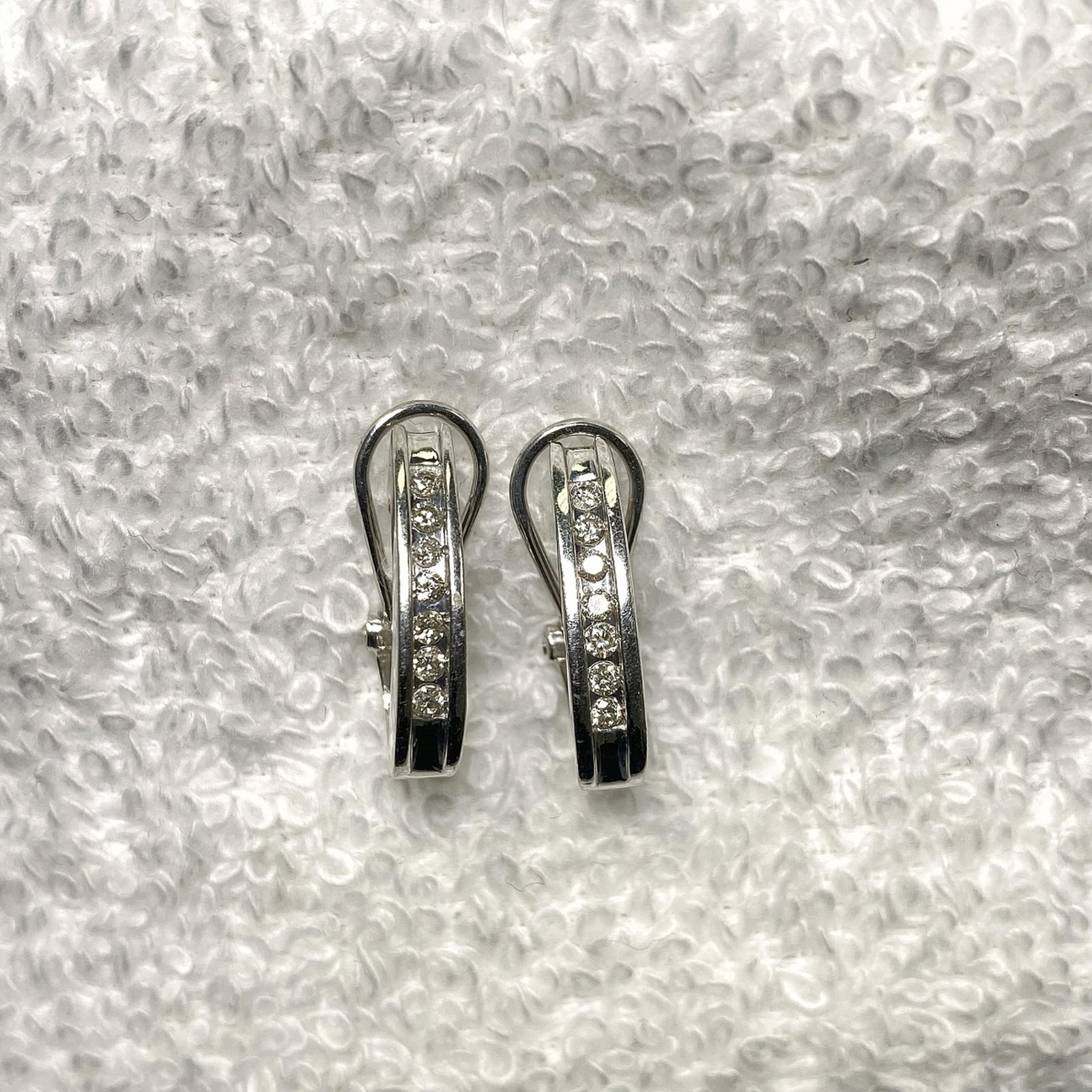 14kt White-Gold Earrings With Diamonds, 2.6 DWT (1 of 2)