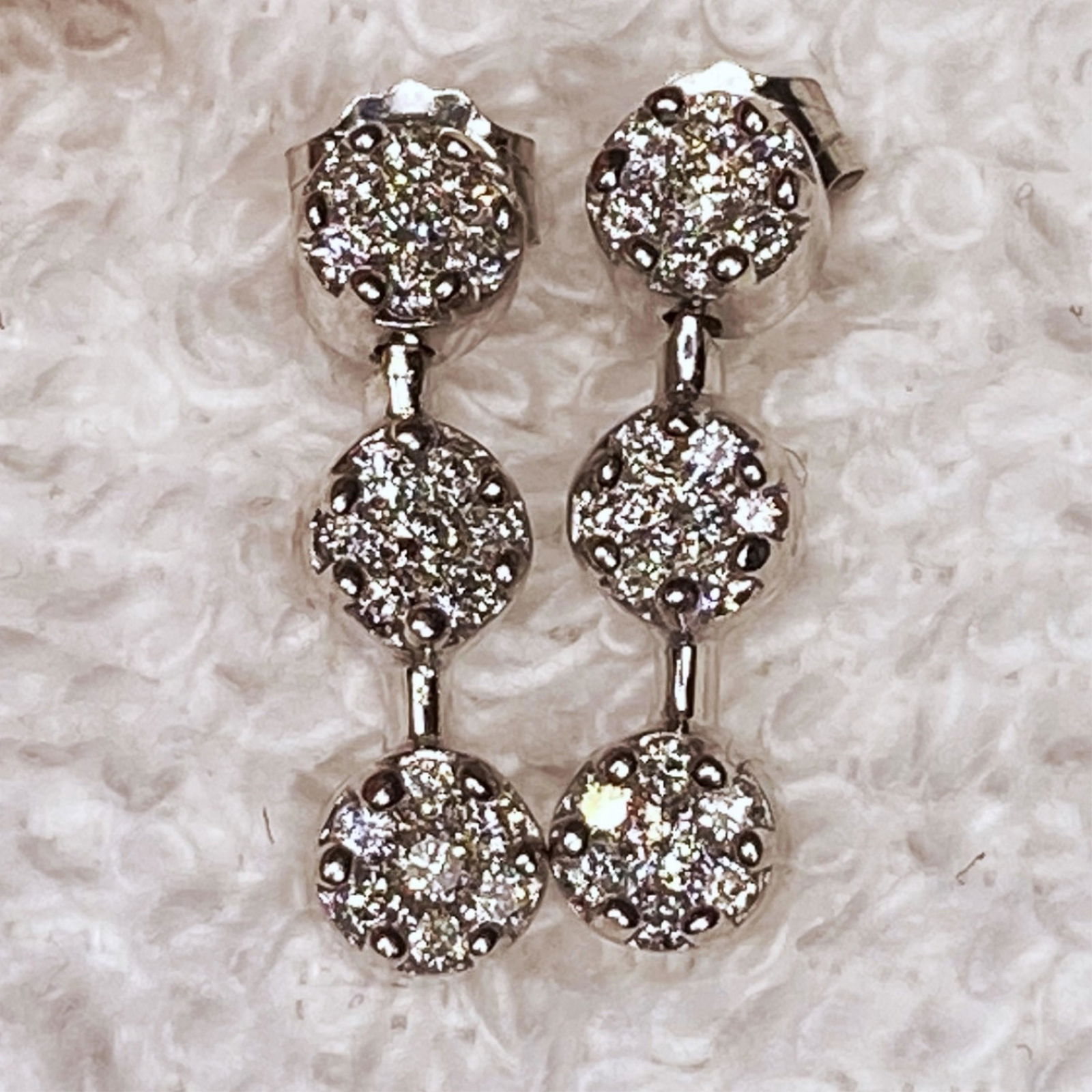 14kt White-Gold Earrings With Diamonds, 1.8 DWT (1 of 2)