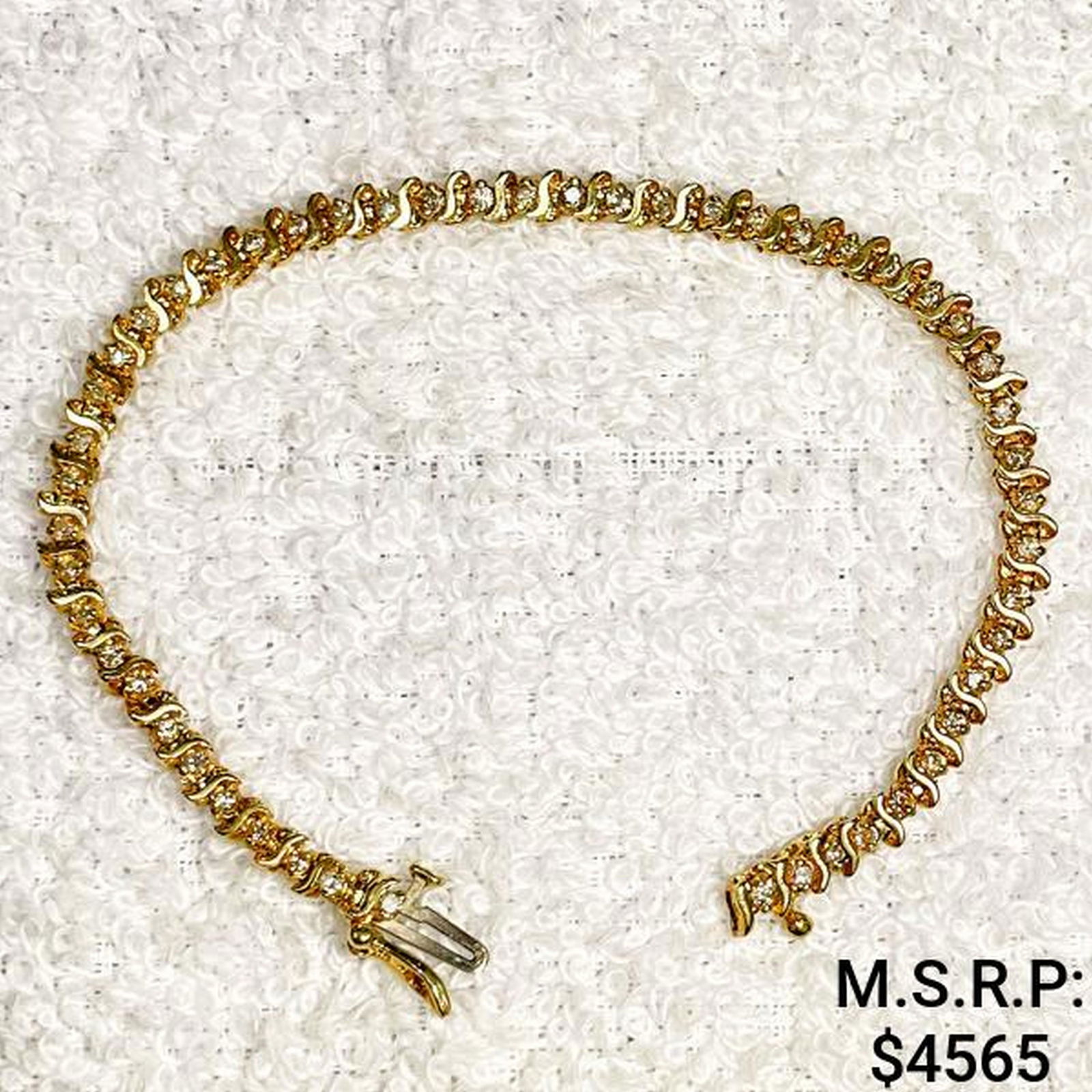 14kt Gold Bracelet With Diamonds, 5.6 DWT (1 of 2)