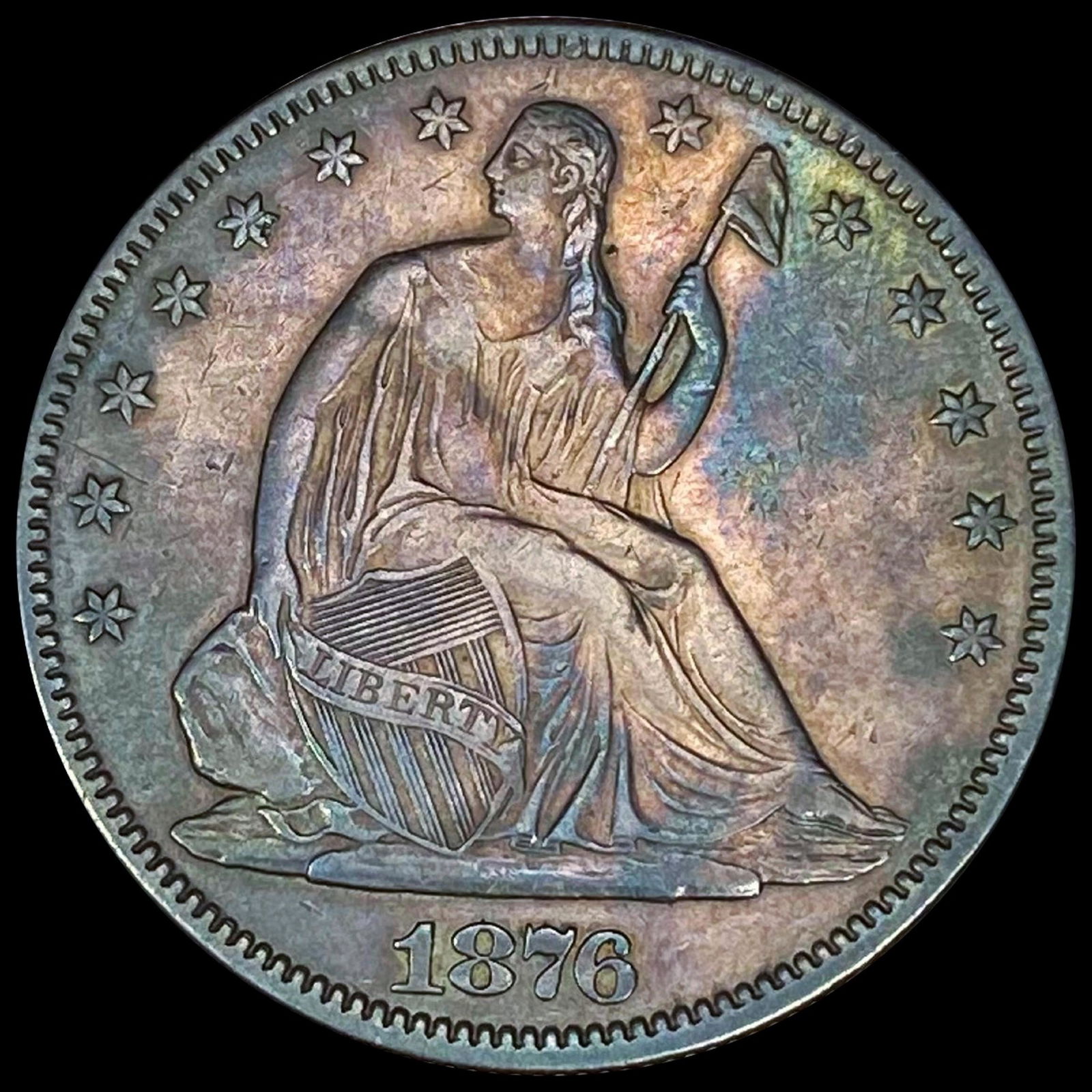 1876 Seated Liberty Half Dollar CLOSELY (1 of 2)
