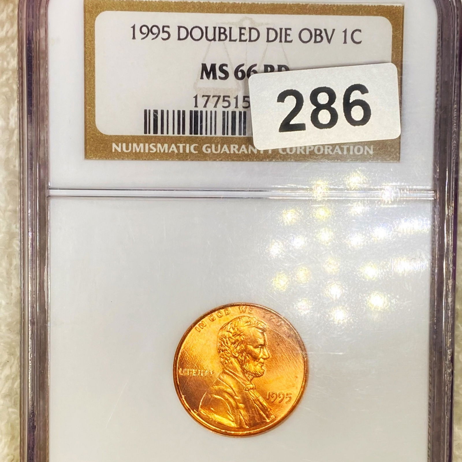 1995 Double Die Lincoln Memorial Cent NGC - (1 of 2)