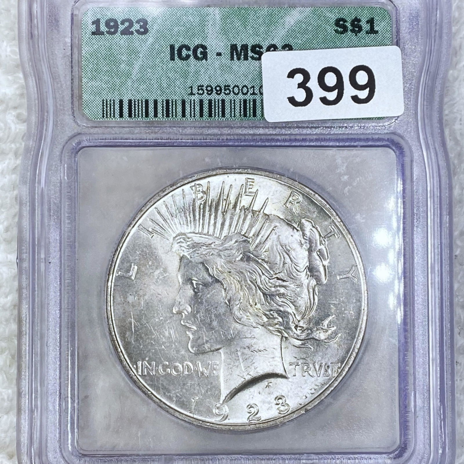 1923 Silver Peace Dollar ICG - MS63 (1 of 2)