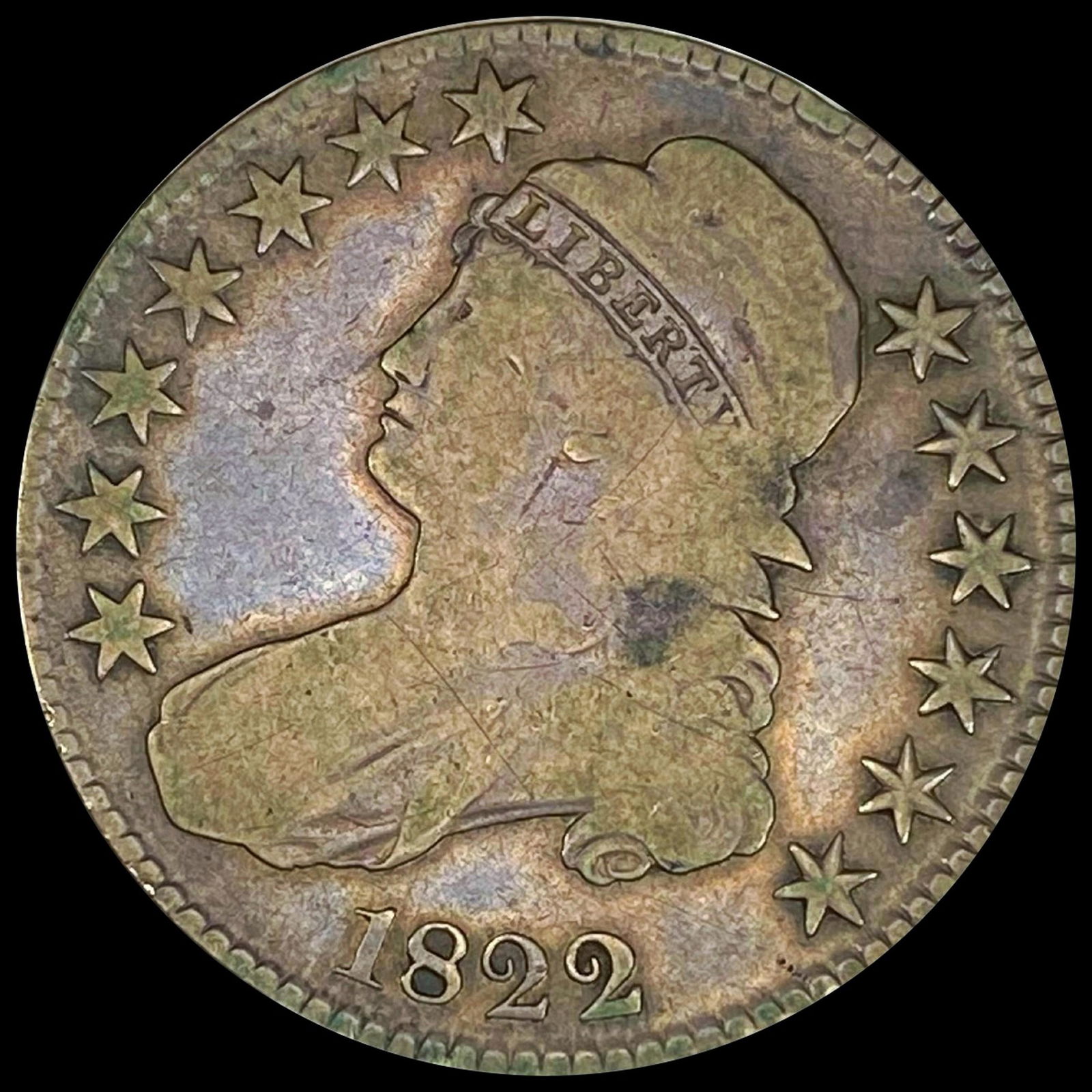 1822 Capped Bust Half Dollar NICELY CIRCULATED (1 of 2)