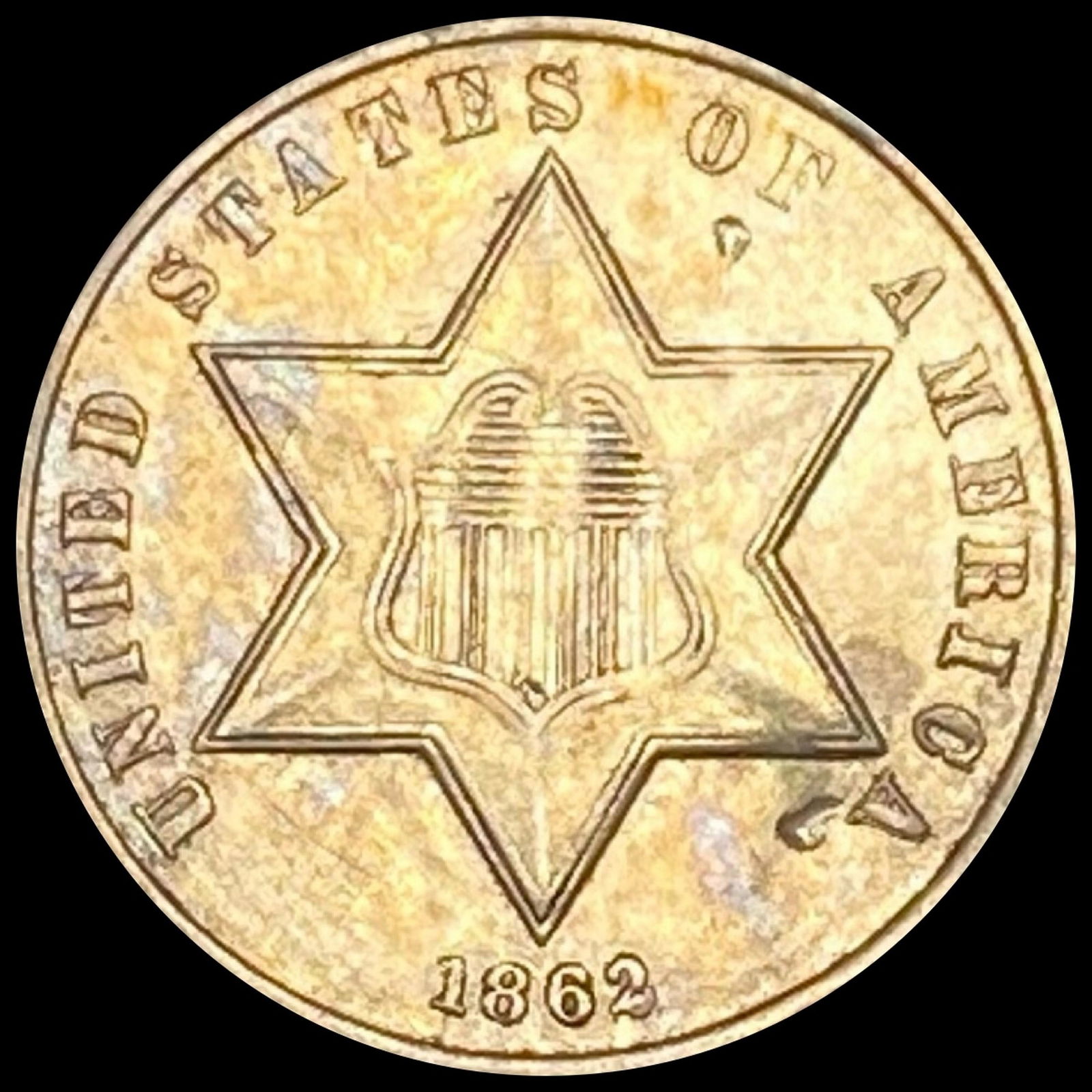 1861 Silver Three Cent UNCIRCULATED (1 of 2)