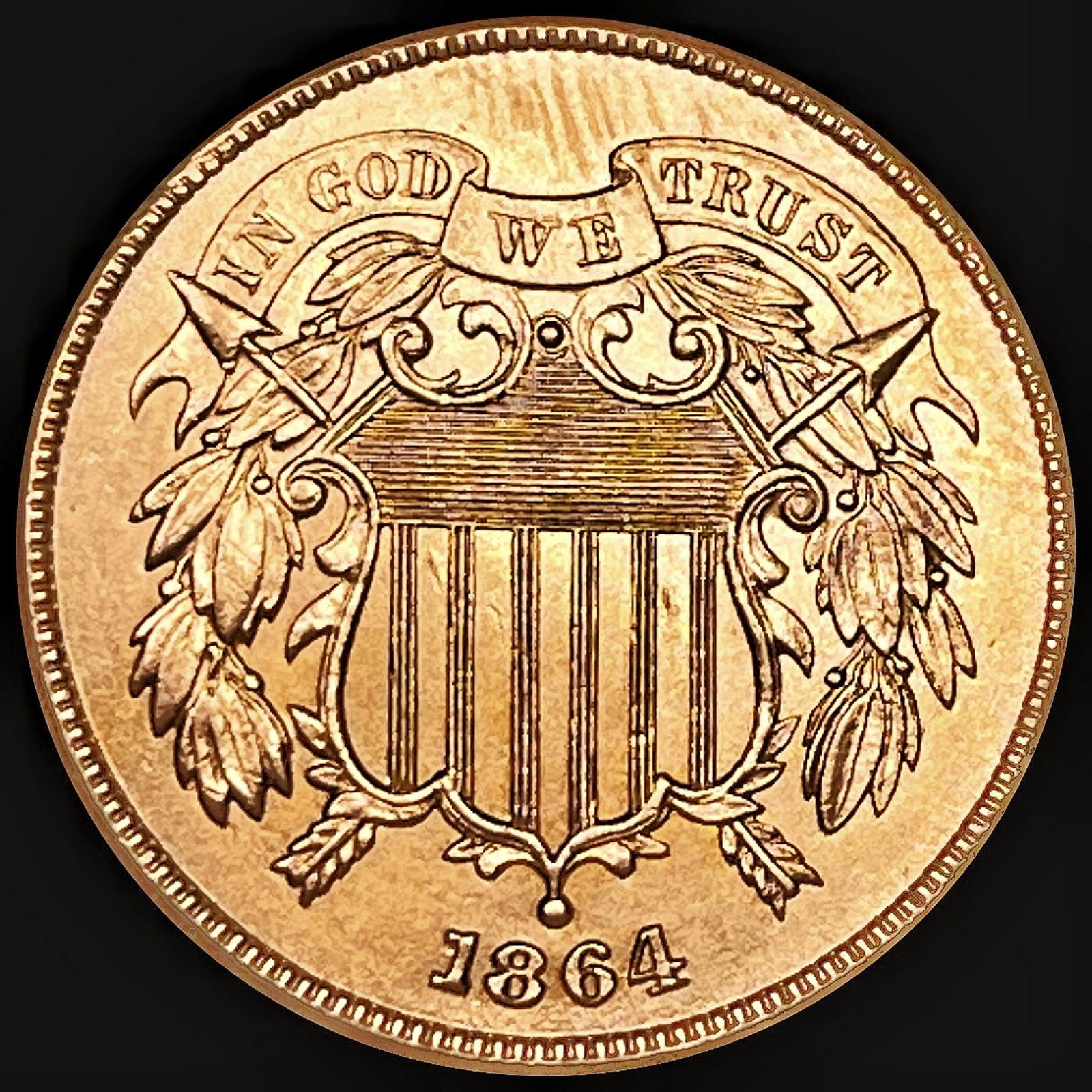 1864 SML MOTTO Two Cent Piece UNCIRCULATED (1 of 2)