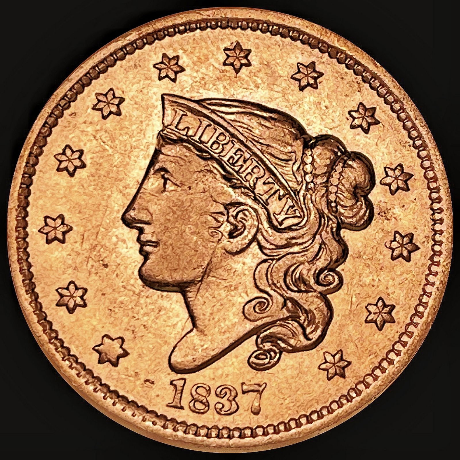 1837 Braided Hair Large Cent NEARLY UNCIRCULATED (1 of 2)