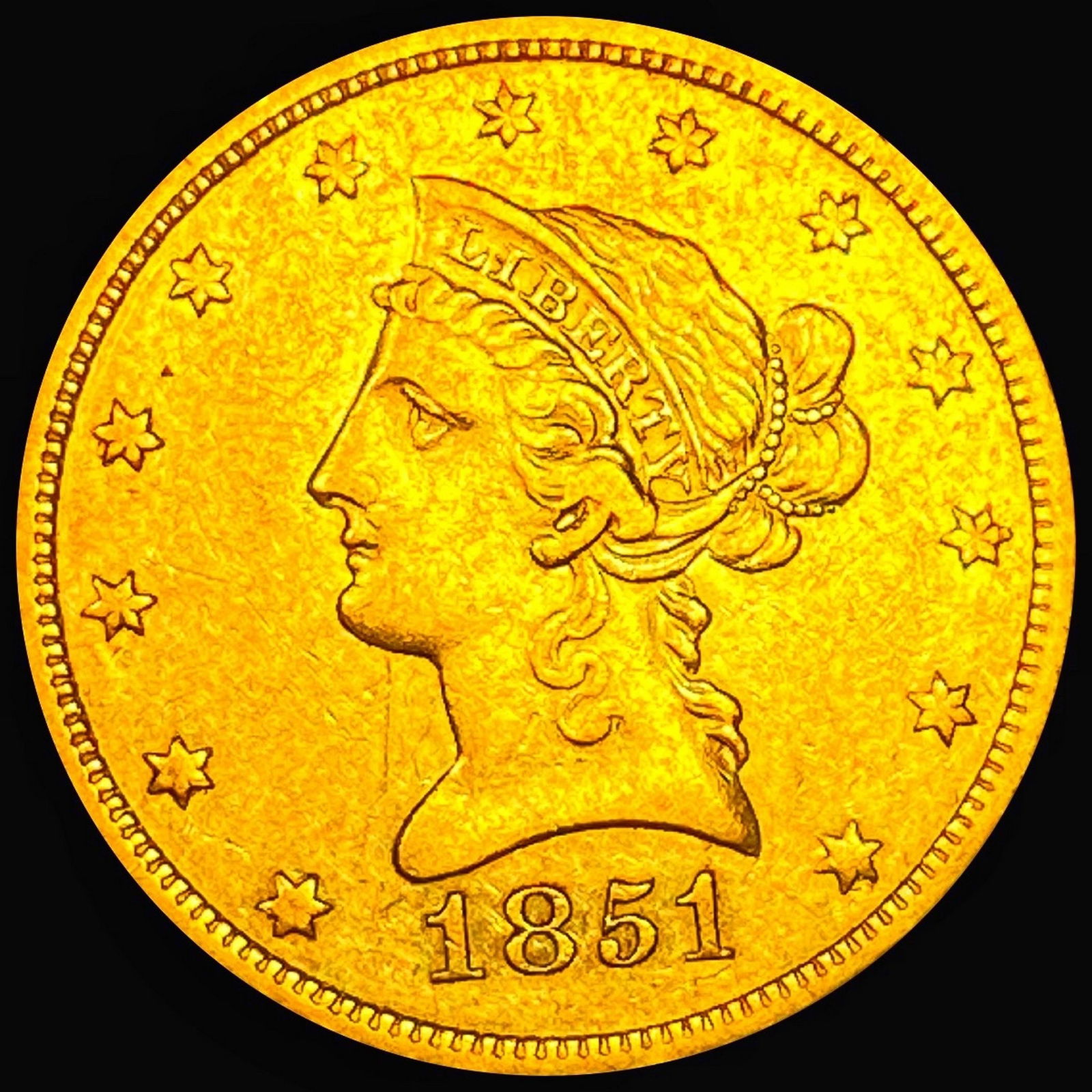 1851 $10 Gold Eagle NEARLY UNCIRCULATED (1 of 2)