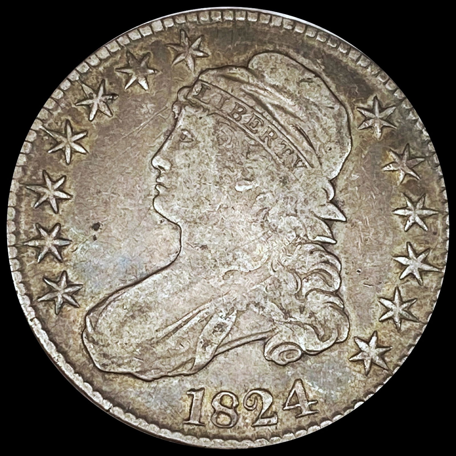 1824 Capped Bust Half Dollar NICELY CIRCULATED (1 of 2)