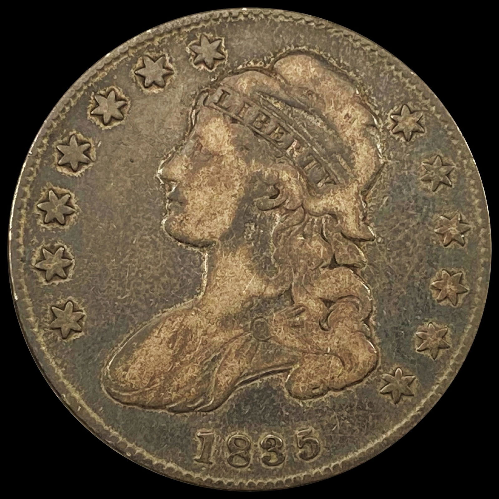 1835 Capped Bust Half Dollar NICELY CIRCULATED (1 of 2)