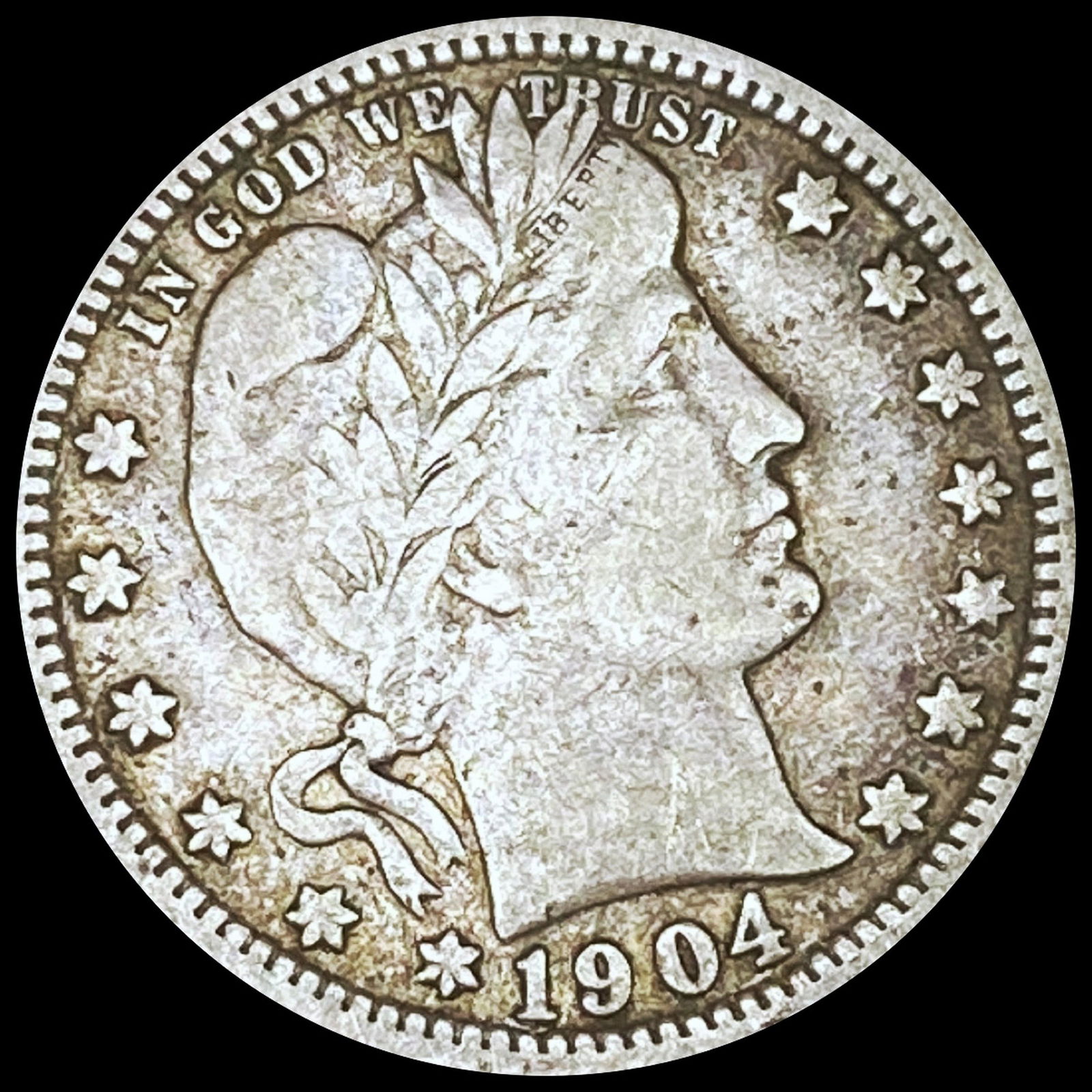 1904-O Barber Quarter NICELY CIRCULATED (1 of 2)
